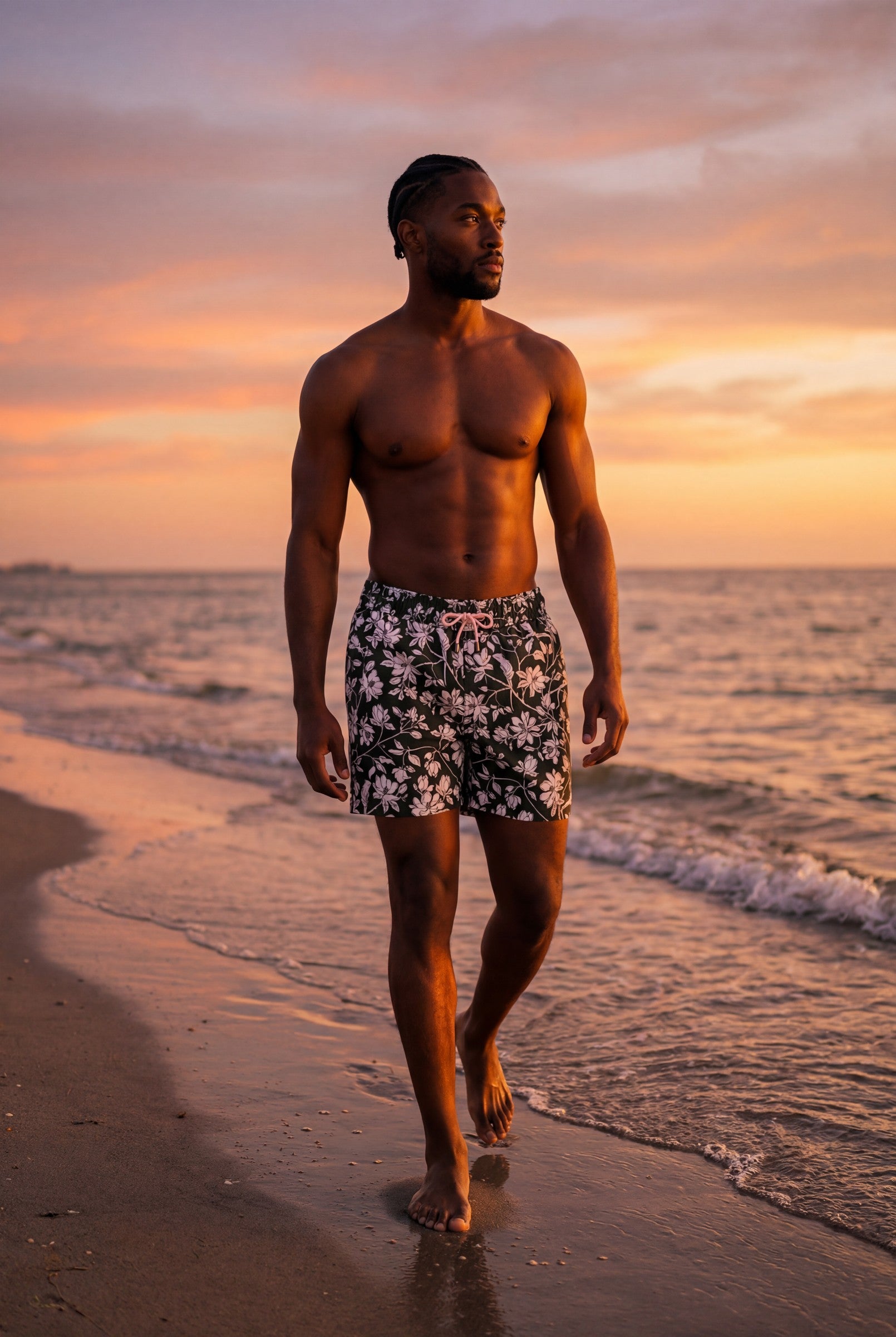 Men's Tropical Hibiscus Swim Shorts | Blackstone London