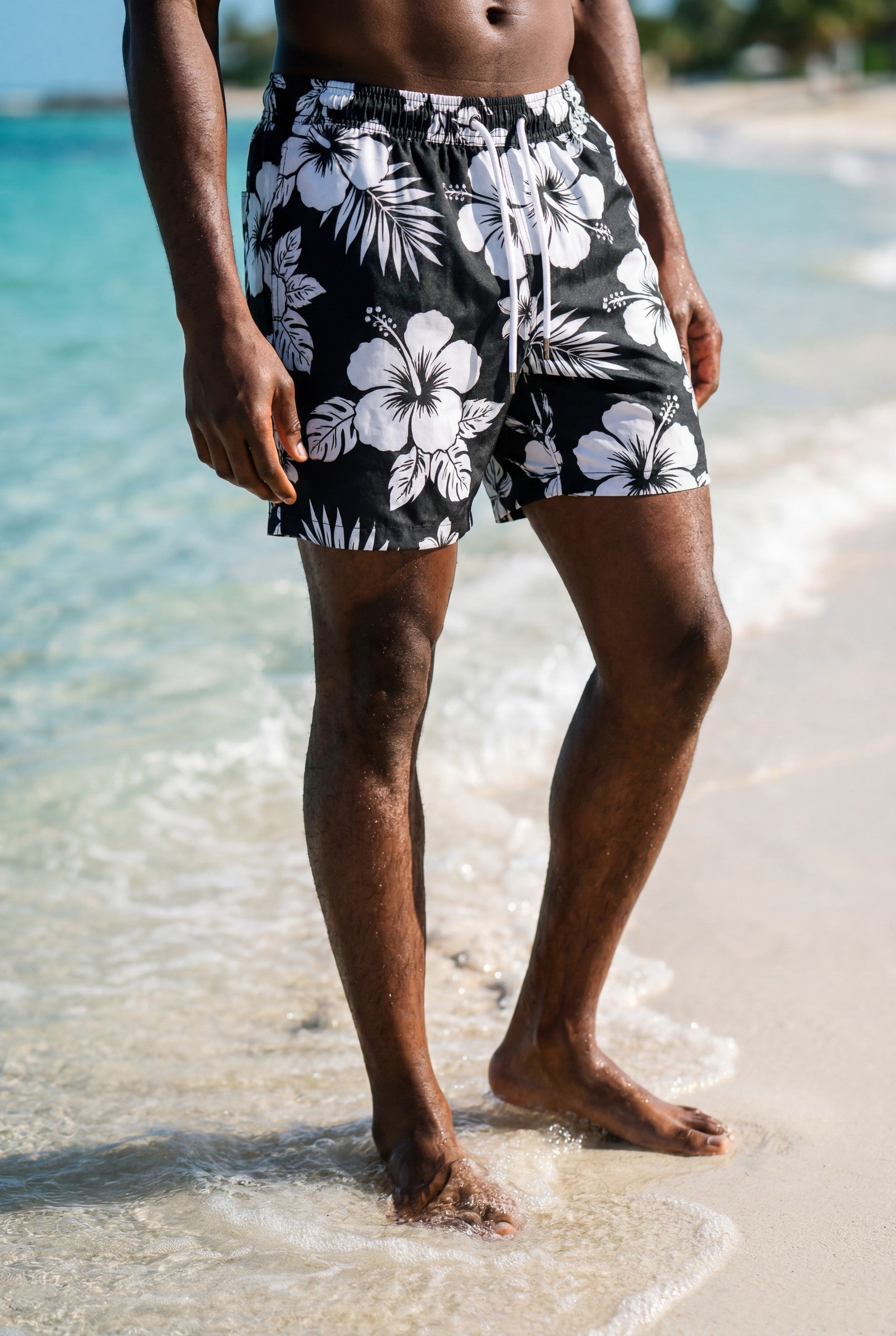 Men's Tropical Hibiscus Swim Shorts | Blackstone London