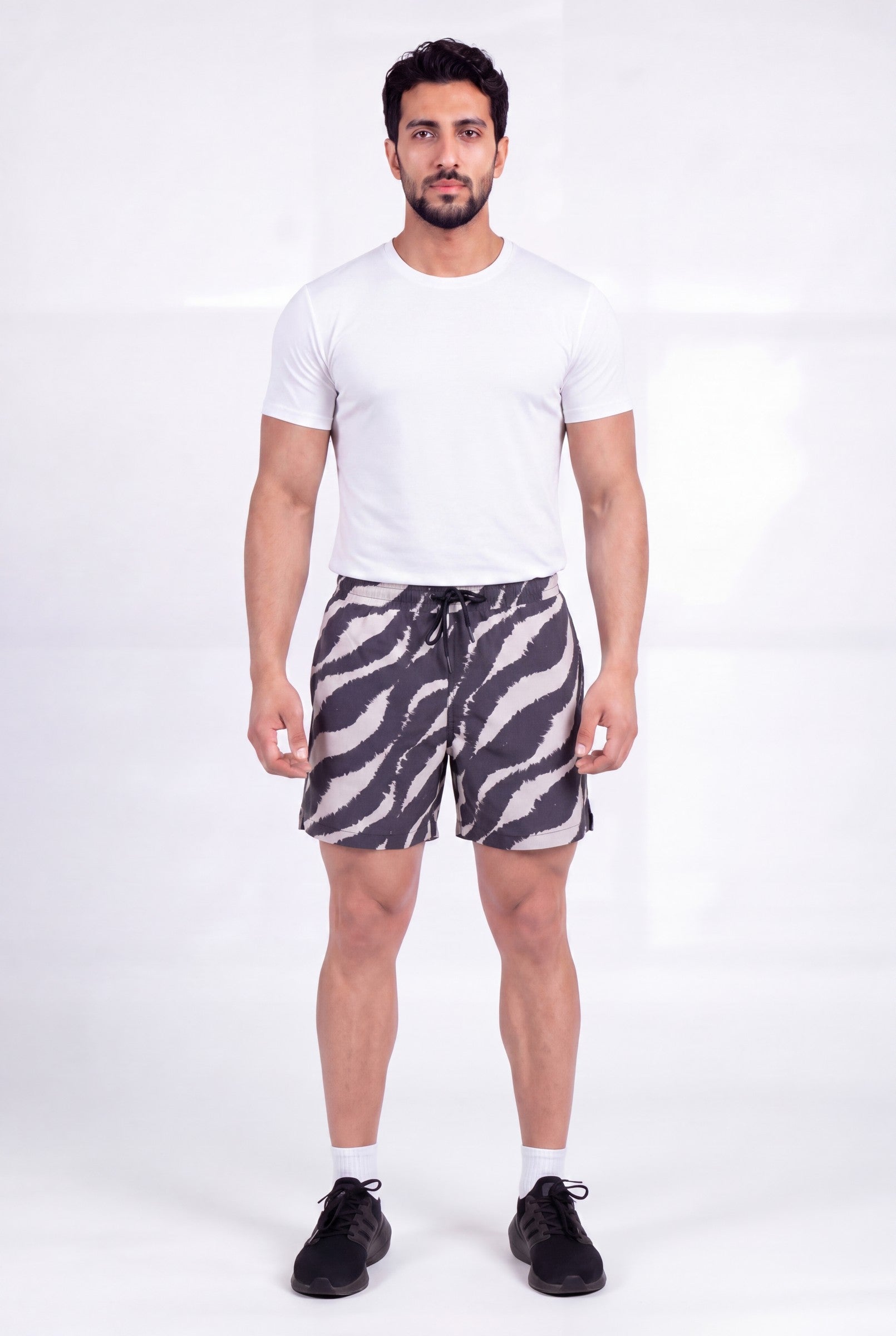 Men's Wave Print Swim Trunks | Blackstone London