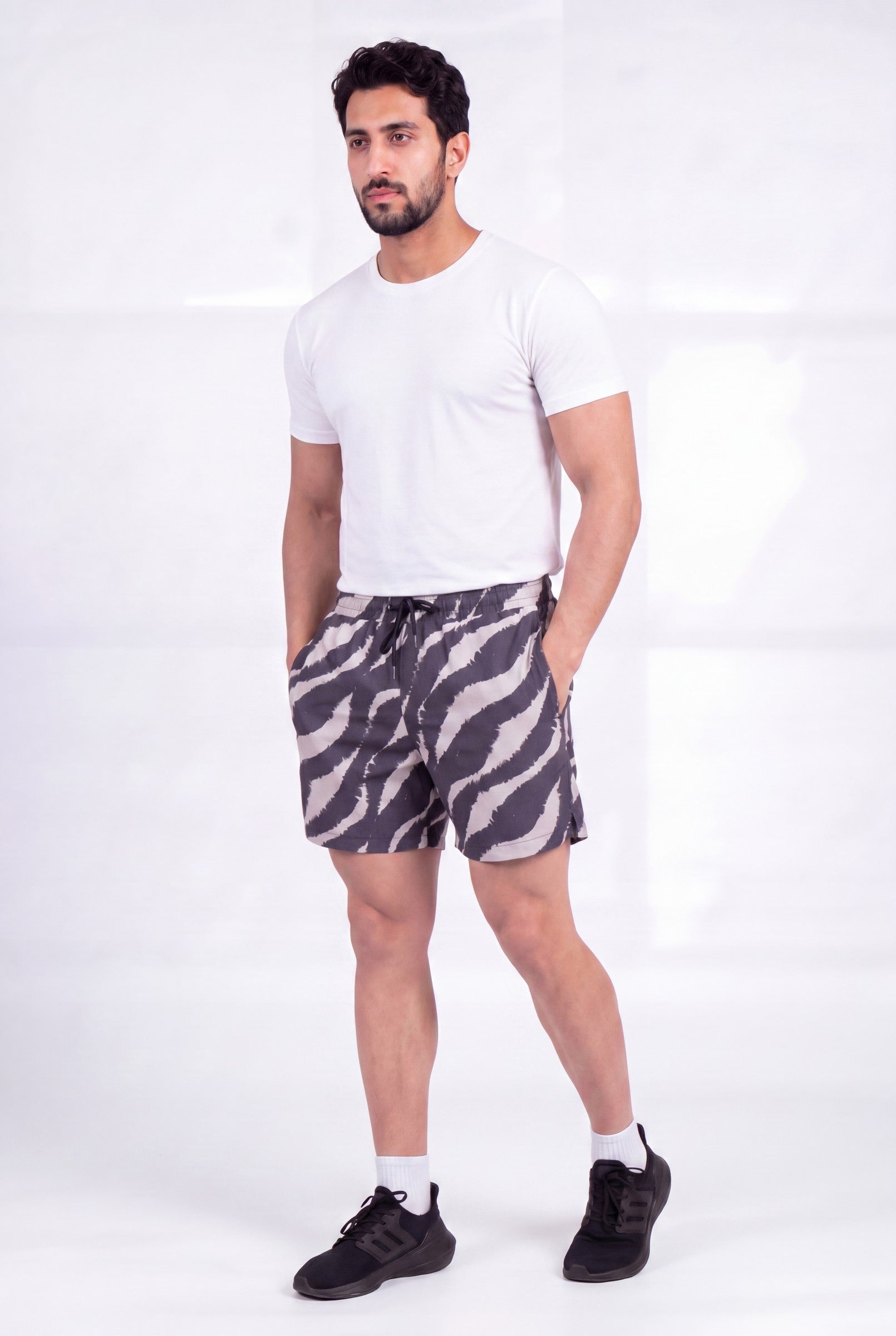 Men's Wave Print Swim Trunks | Blackstone London