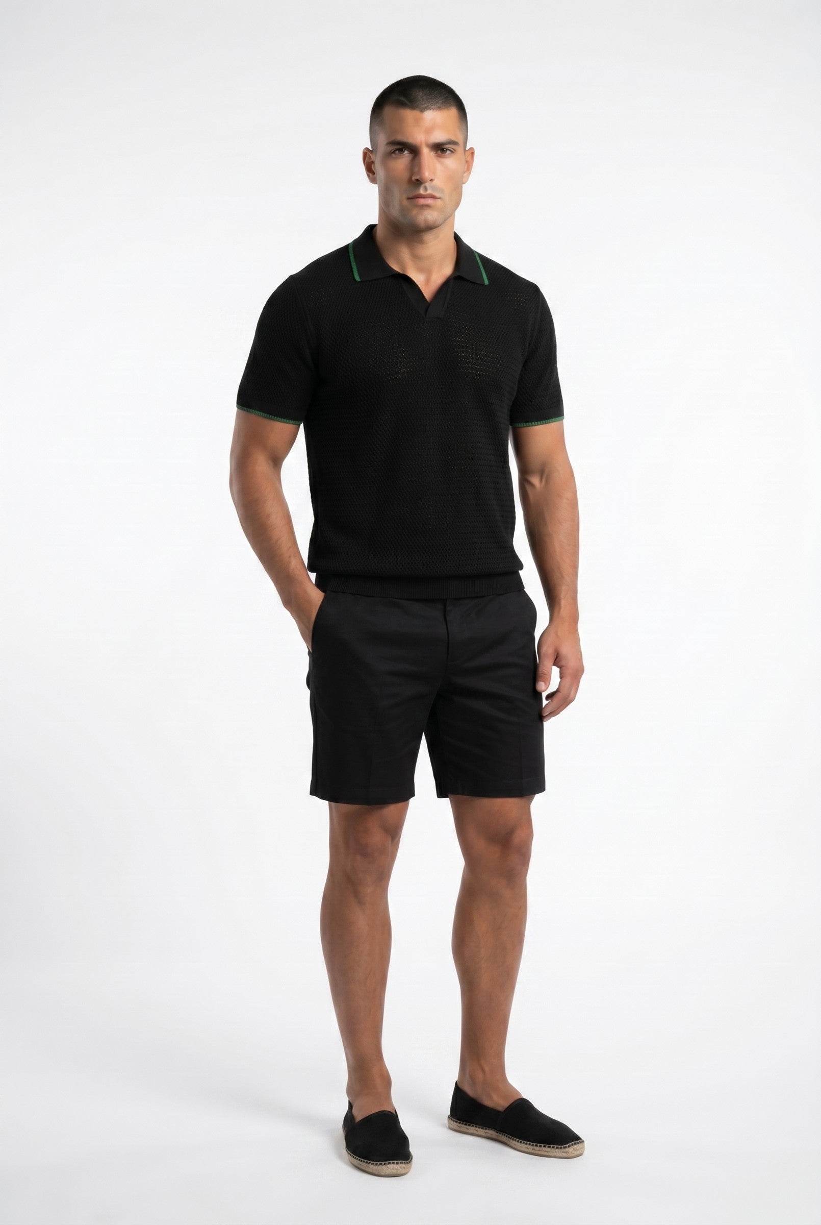 Men's Riviera Knit Rib Polo | Blackstone London