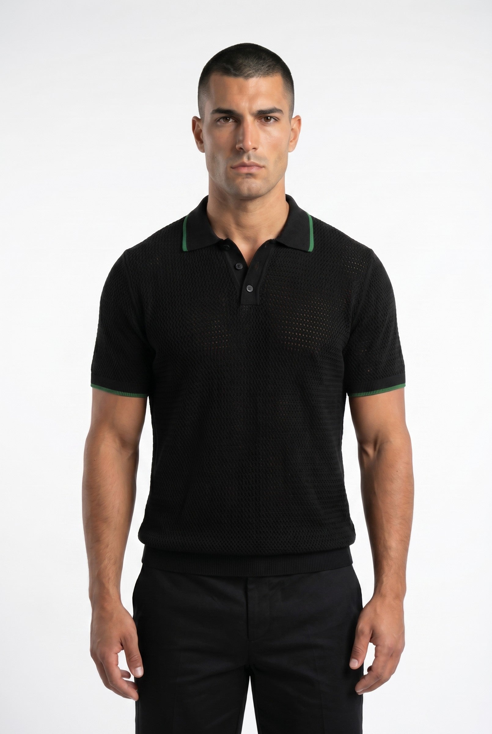 Men's Riviera Knit Rib Polo | Blackstone London
