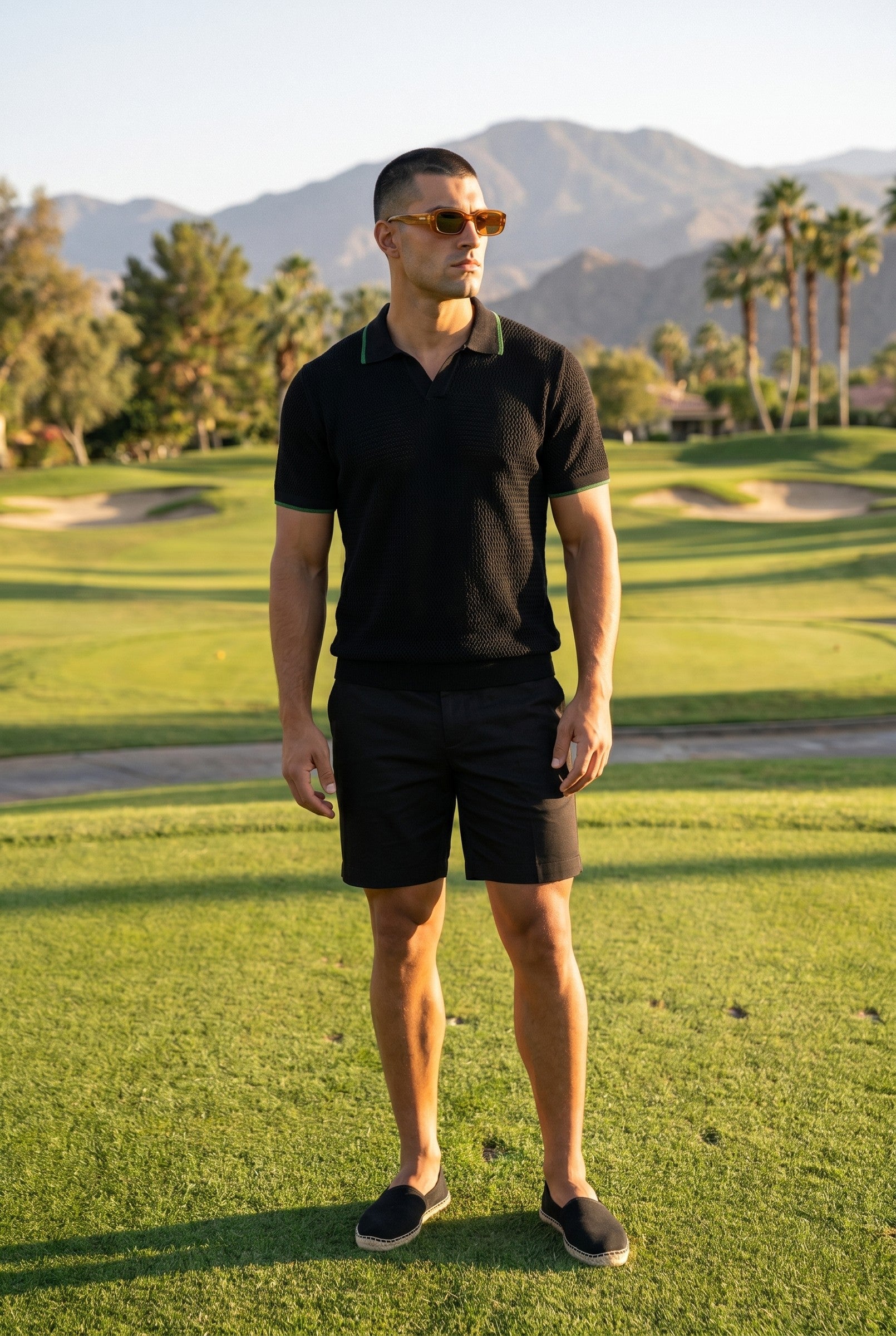 Men's Riviera Knit Rib Polo | Blackstone London
