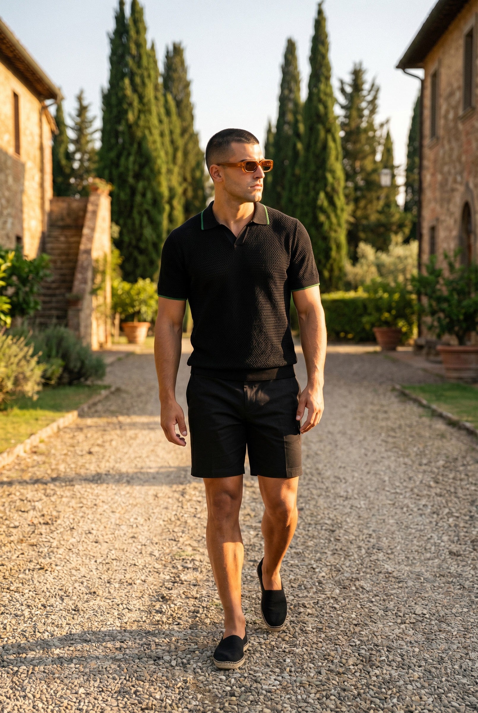 Men's Riviera Knit Rib Polo | Blackstone London