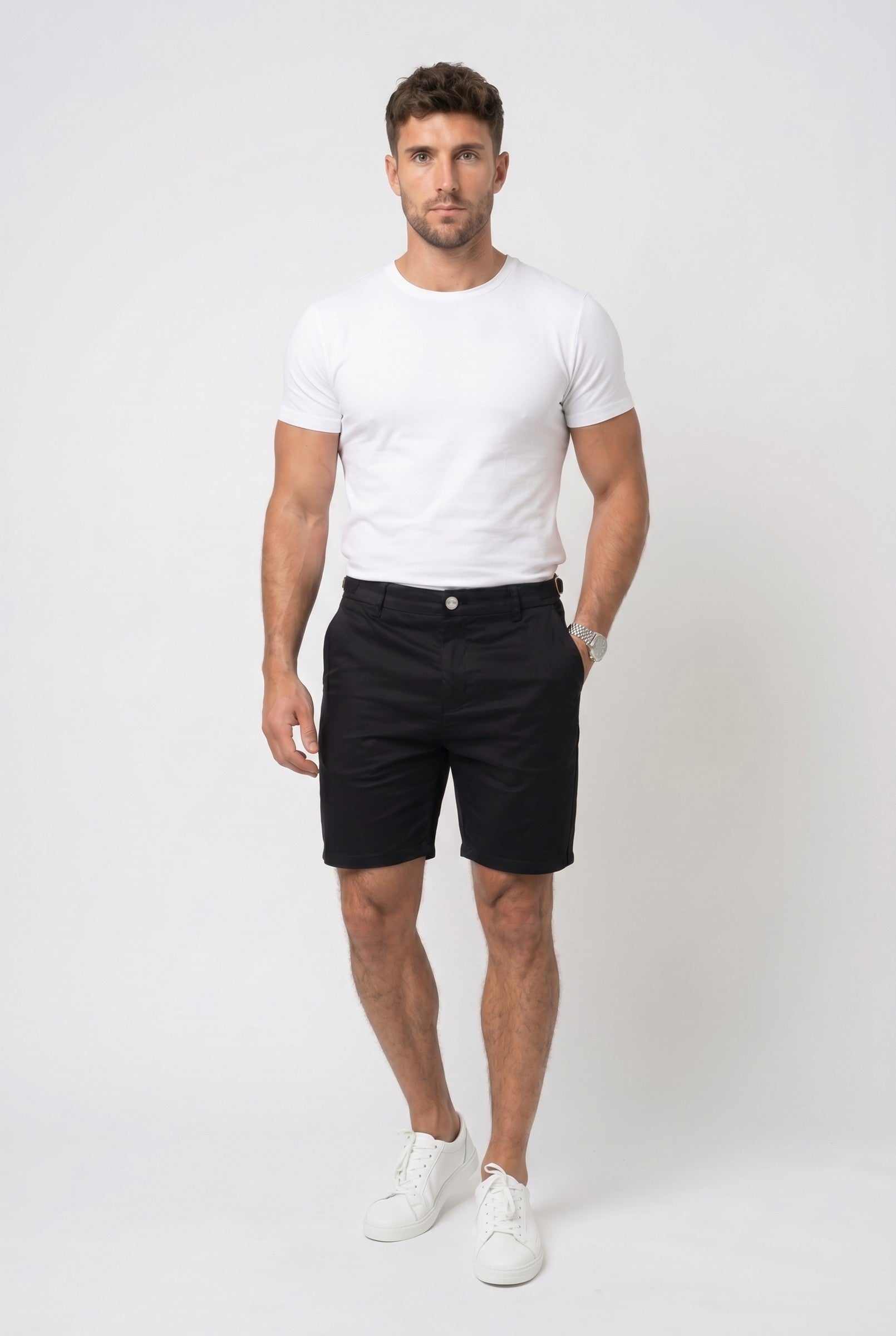 Men's Side Adjuster Chino Shorts | Blackstone London