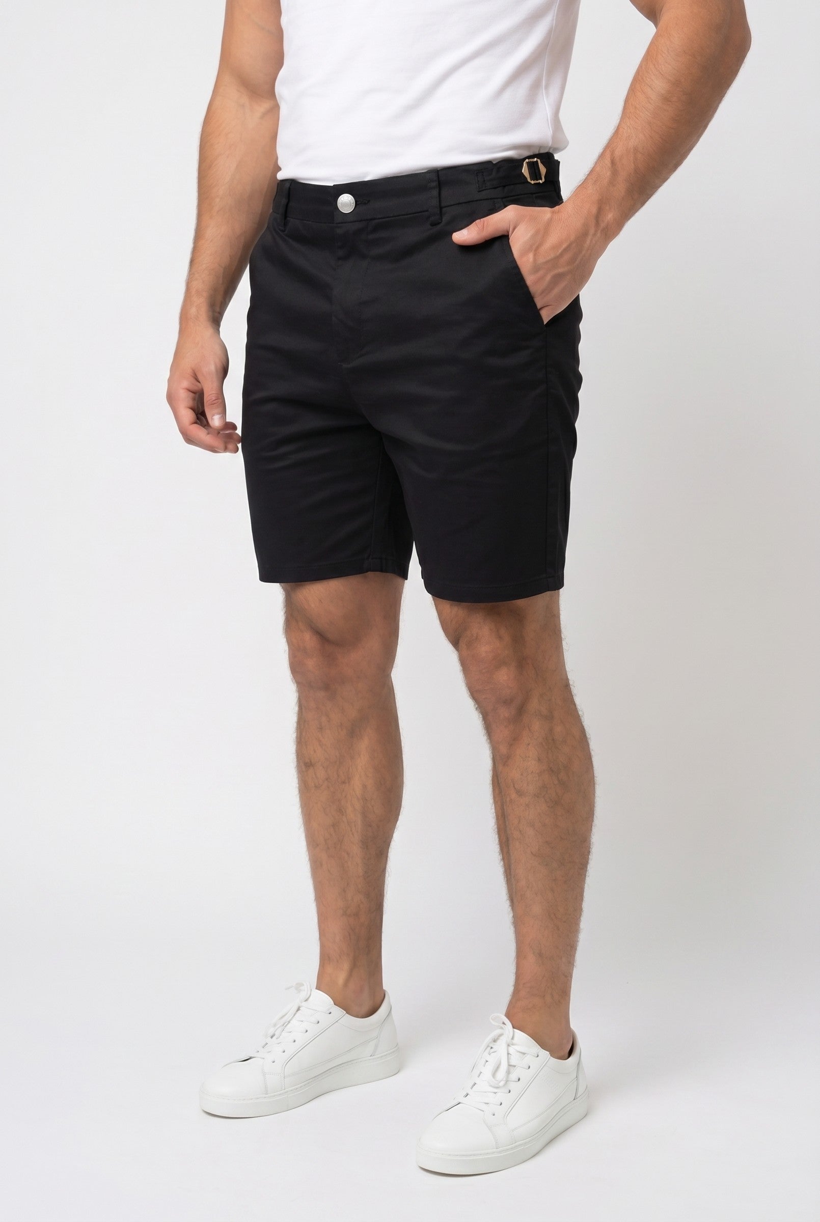 Men's Side Adjuster Chino Shorts | Blackstone London