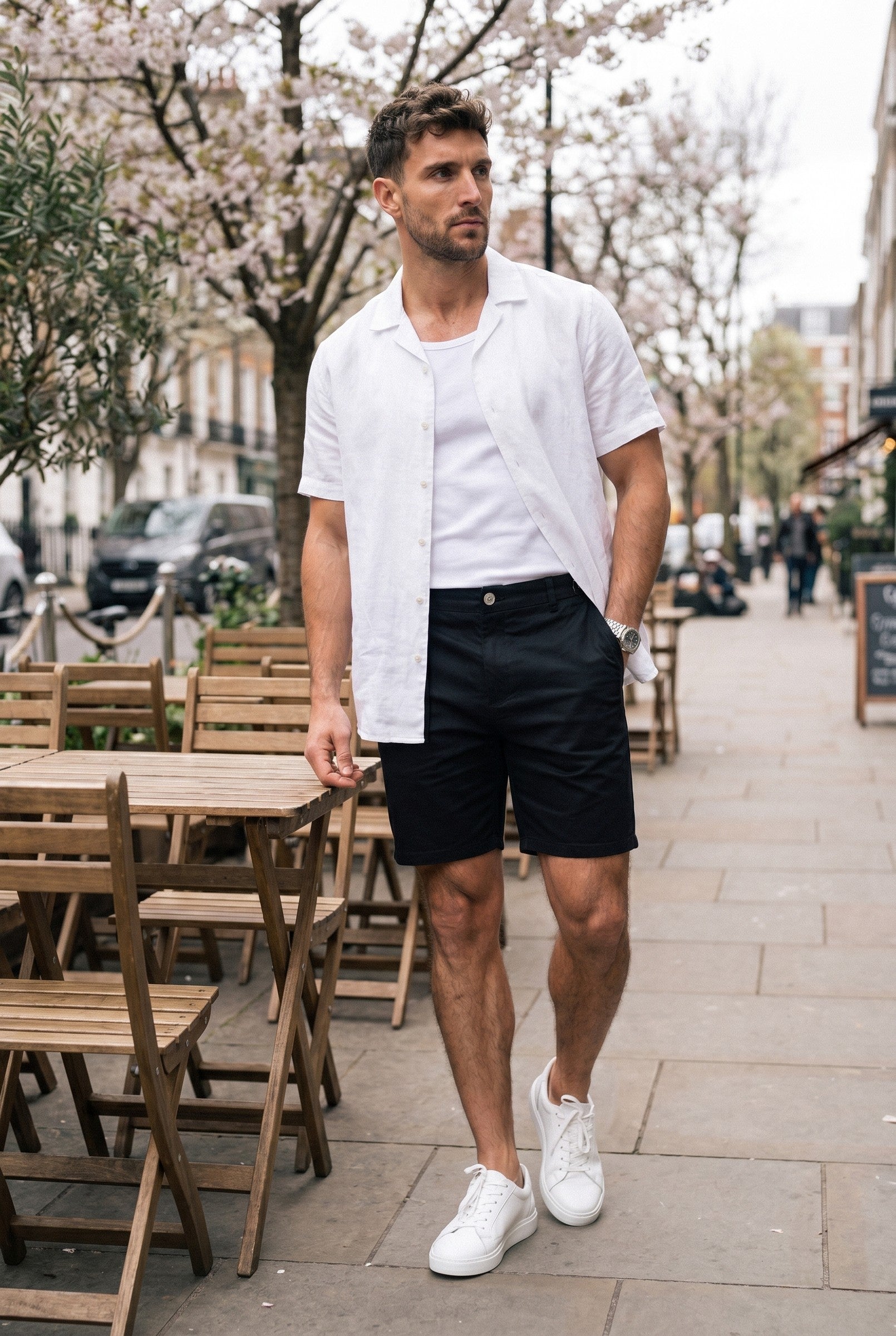 Men's Side Adjuster Chino Shorts | Blackstone London
