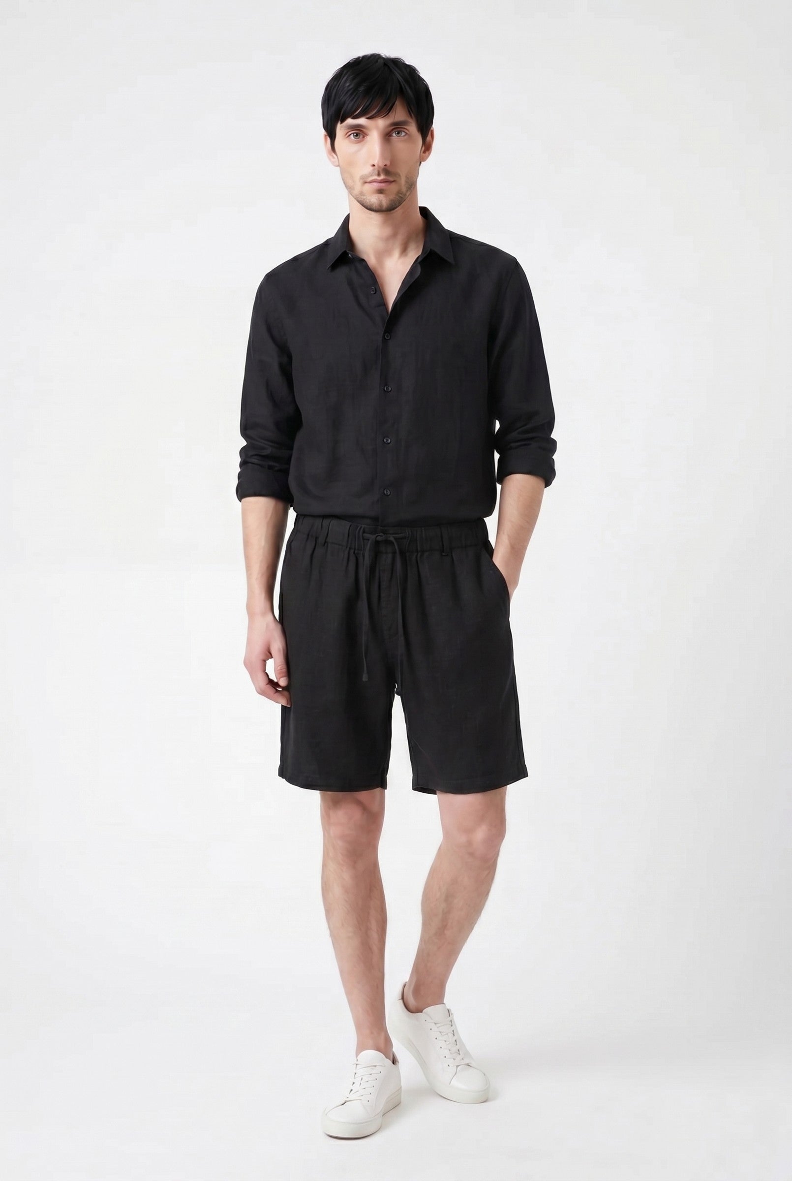 Men's Linen Leisure Drawstring Shorts | Blackstone London