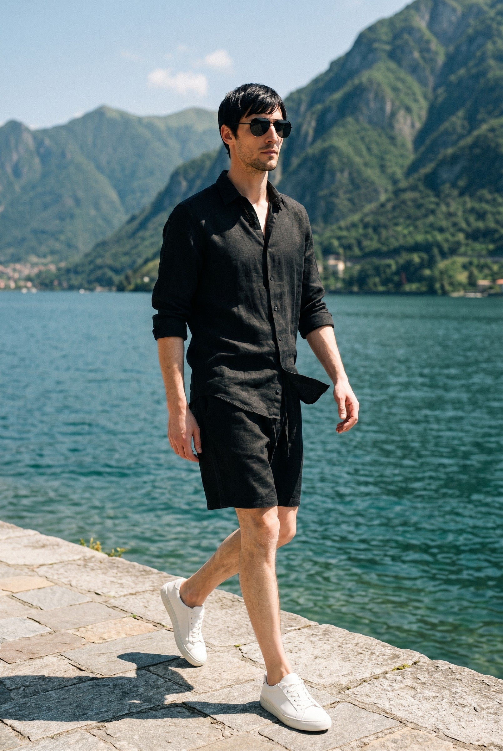 Men's Linen Leisure Drawstring Shorts | Blackstone London