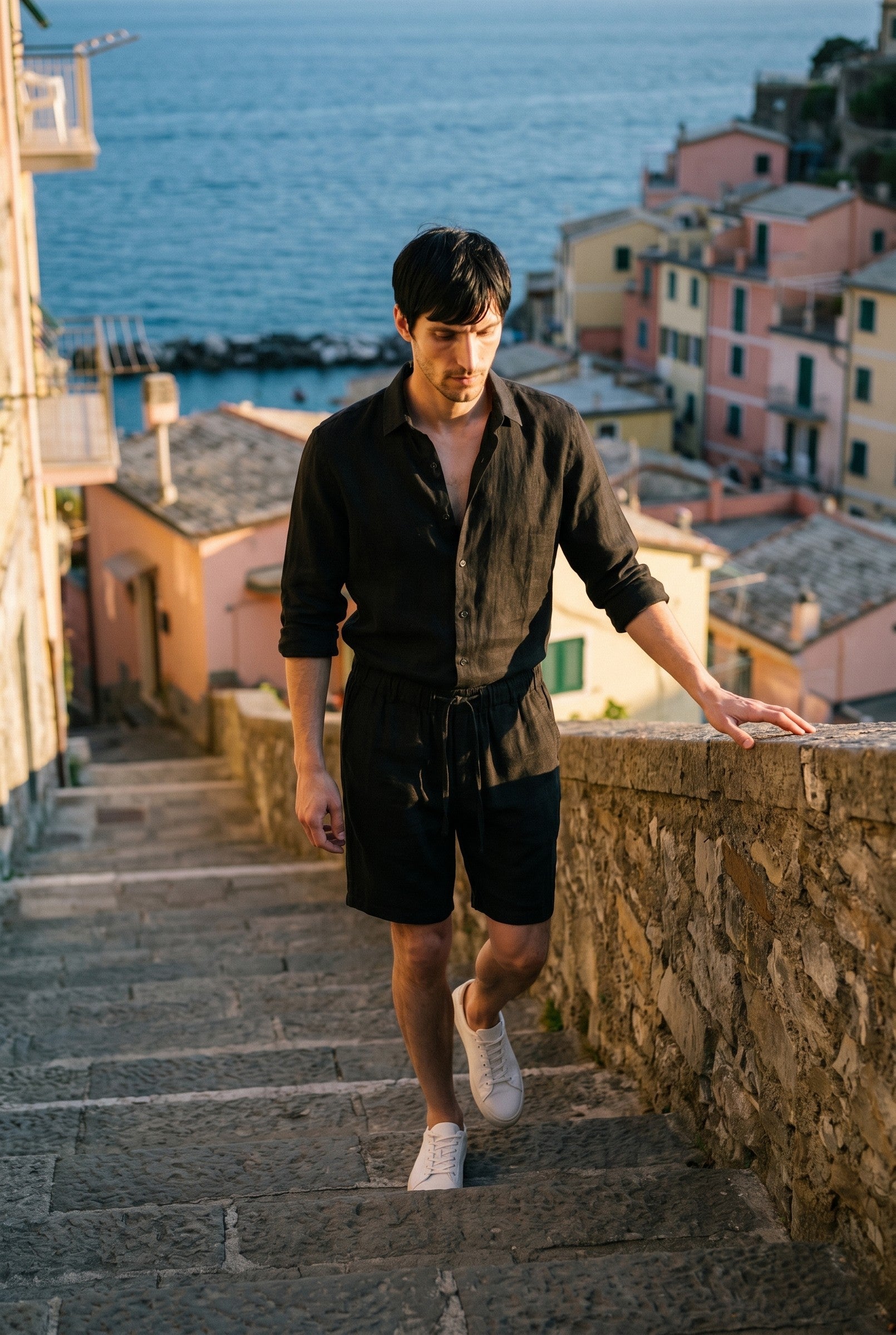 Men's Linen Leisure Drawstring Shorts | Blackstone London