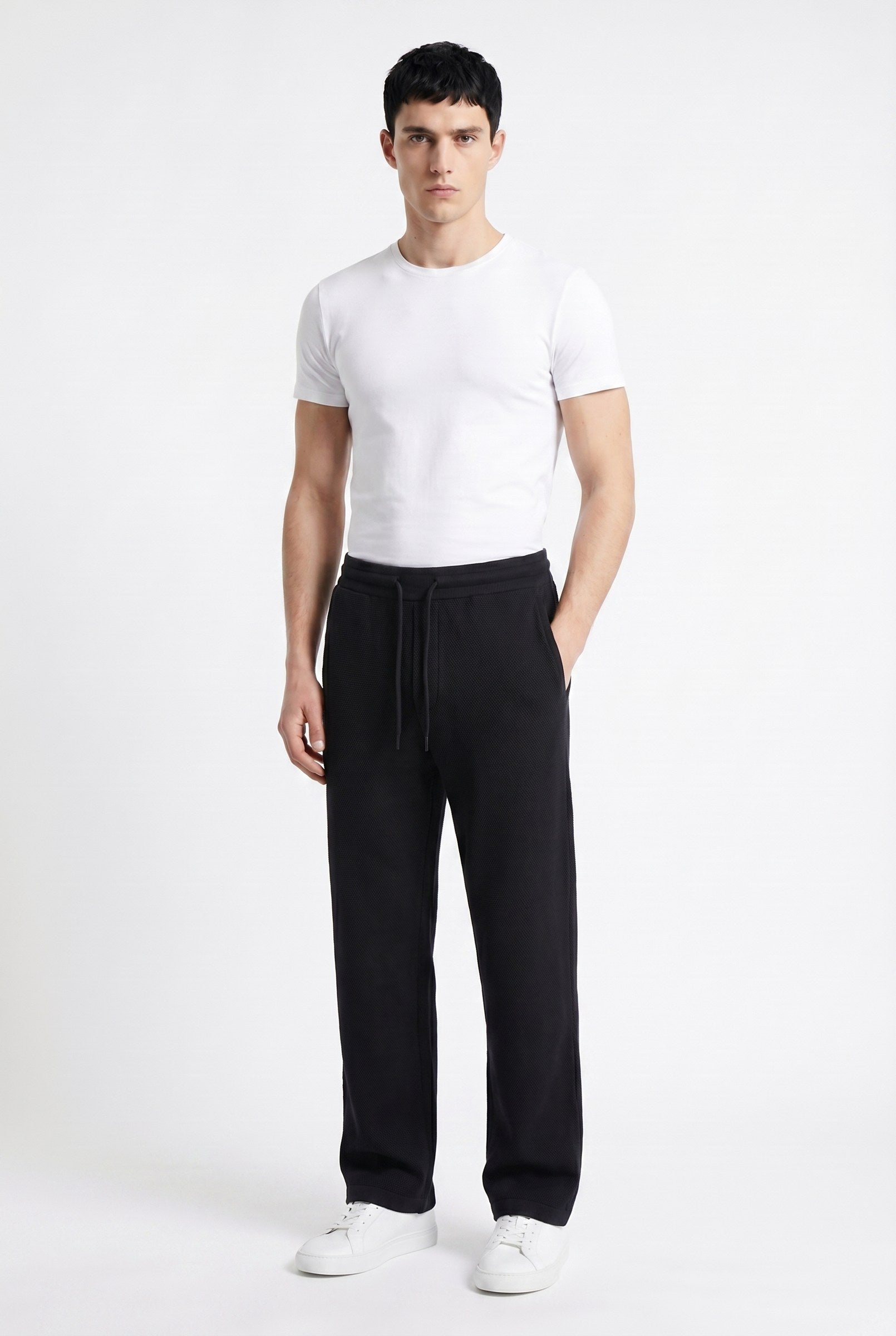 Men's Casual Drawstring Wide Leg Trousers | Blackstone London