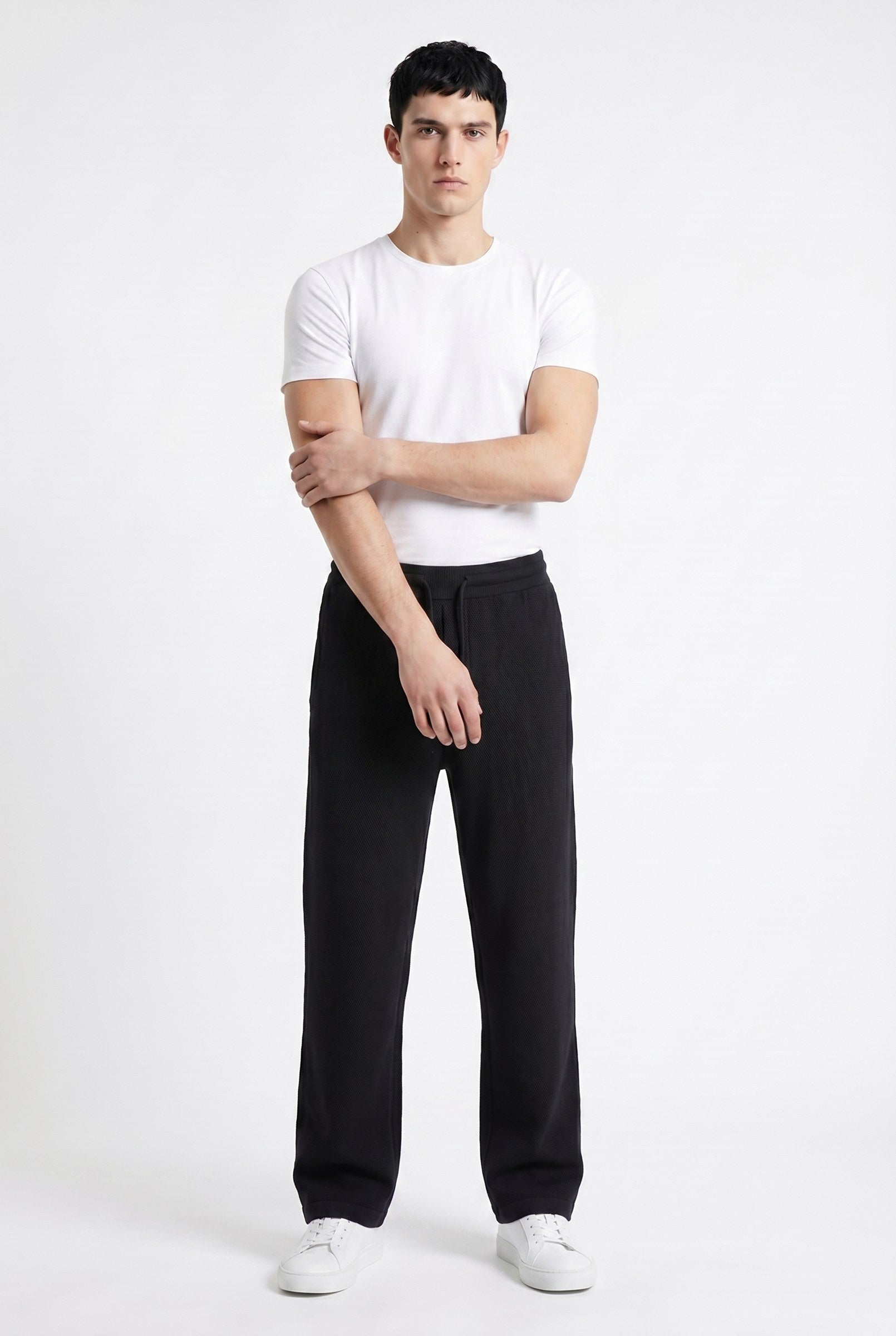 Men's Casual Drawstring Wide Leg Trousers | Blackstone London