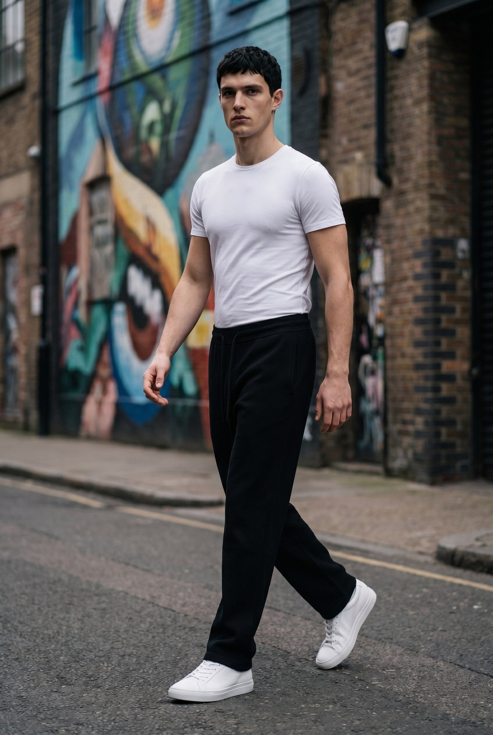 Men's Casual Drawstring Wide Leg Trousers | Blackstone London