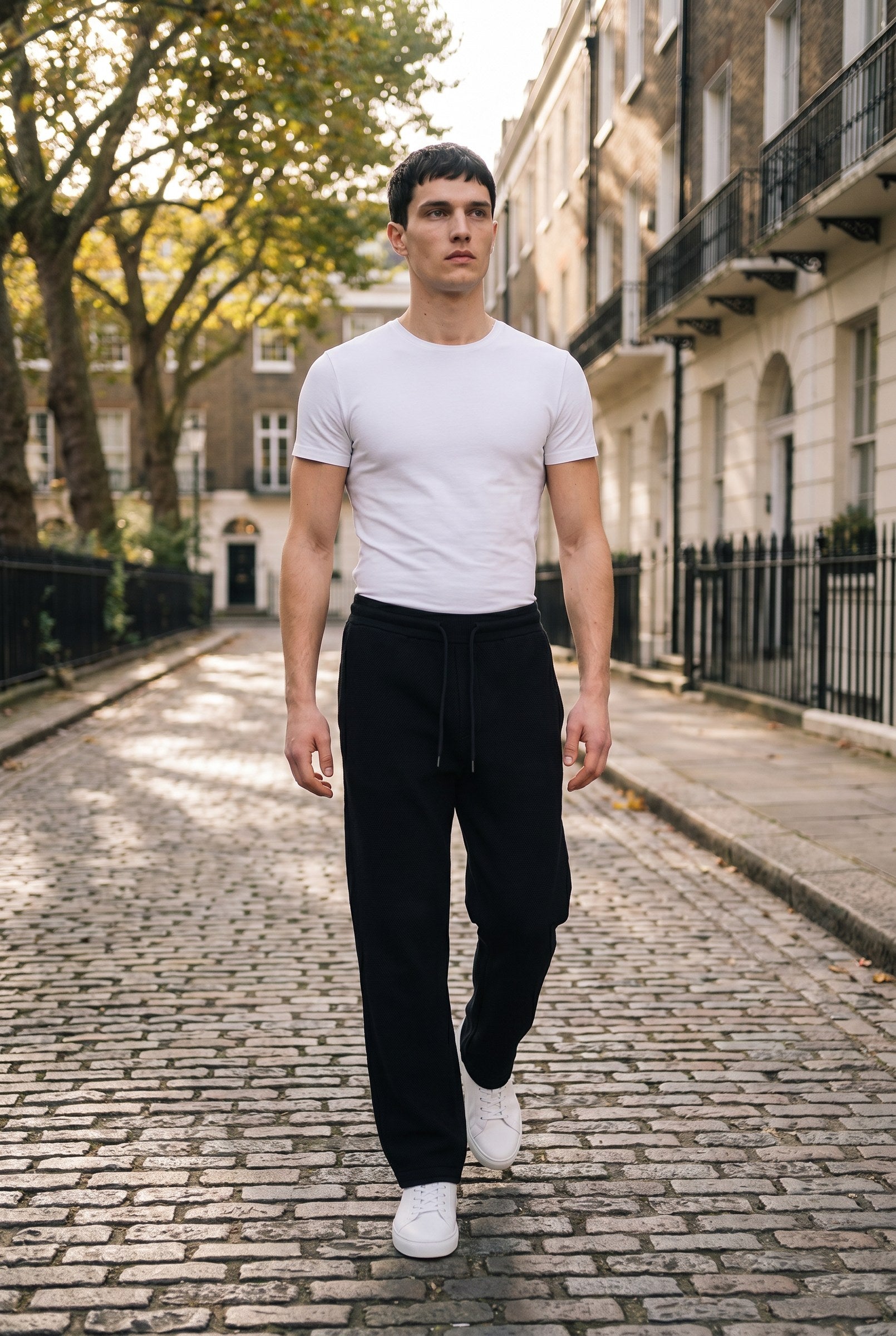 Men's Casual Drawstring Wide Leg Trousers | Blackstone London