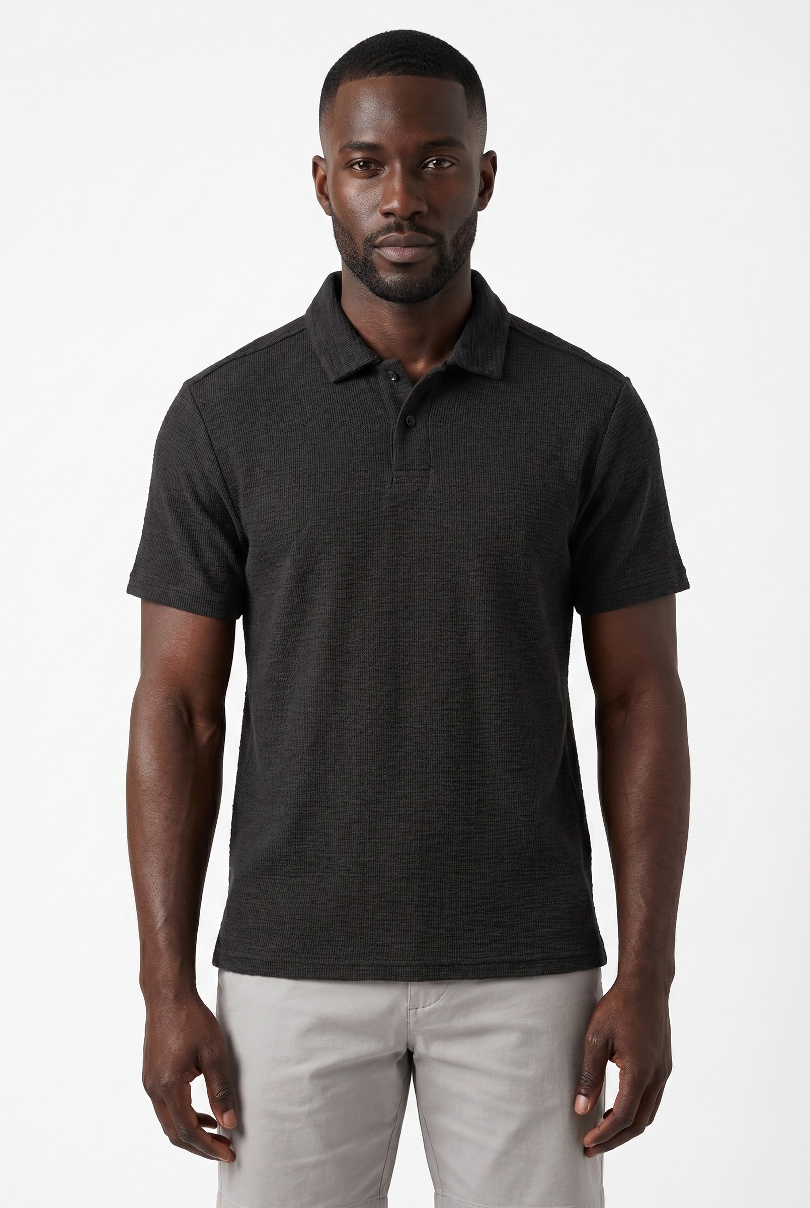 Men's Tonal Pique Polo Shirt | Blackstone London