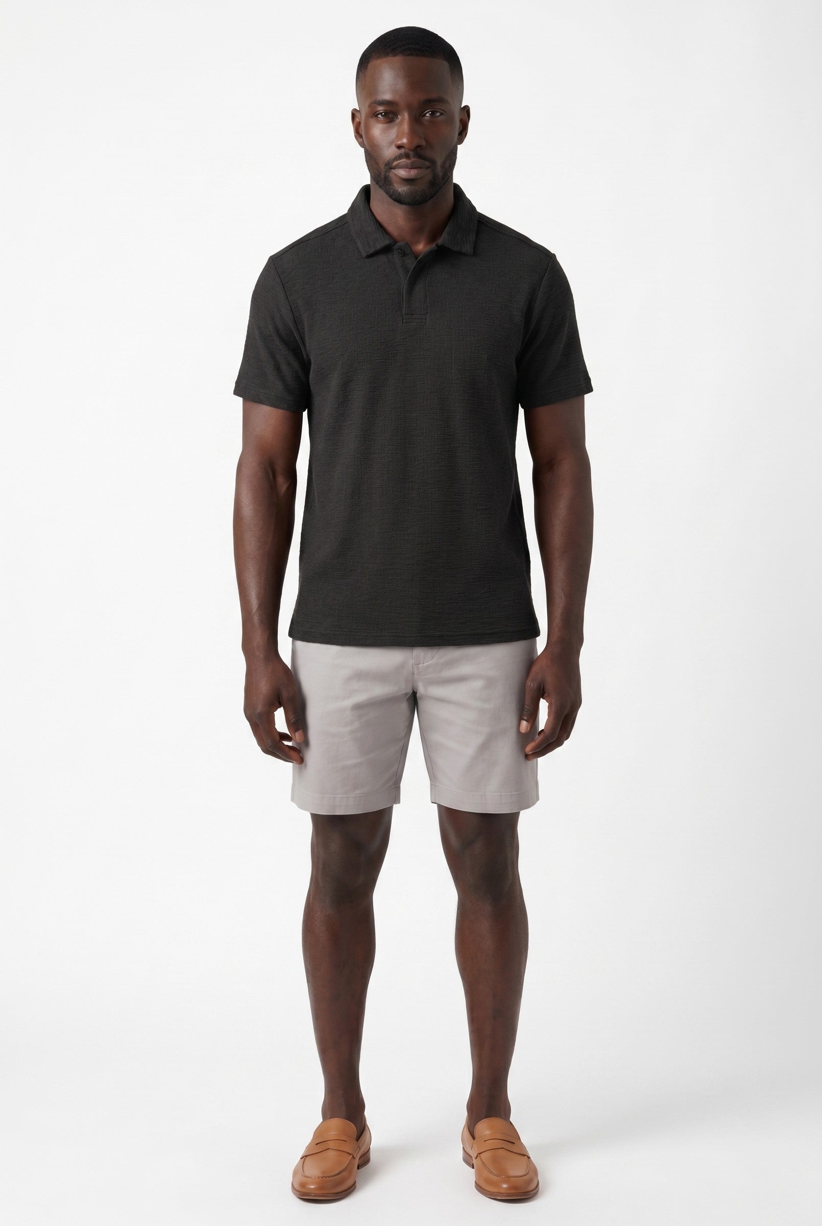 Men's Tonal Pique Polo Shirt | Blackstone London