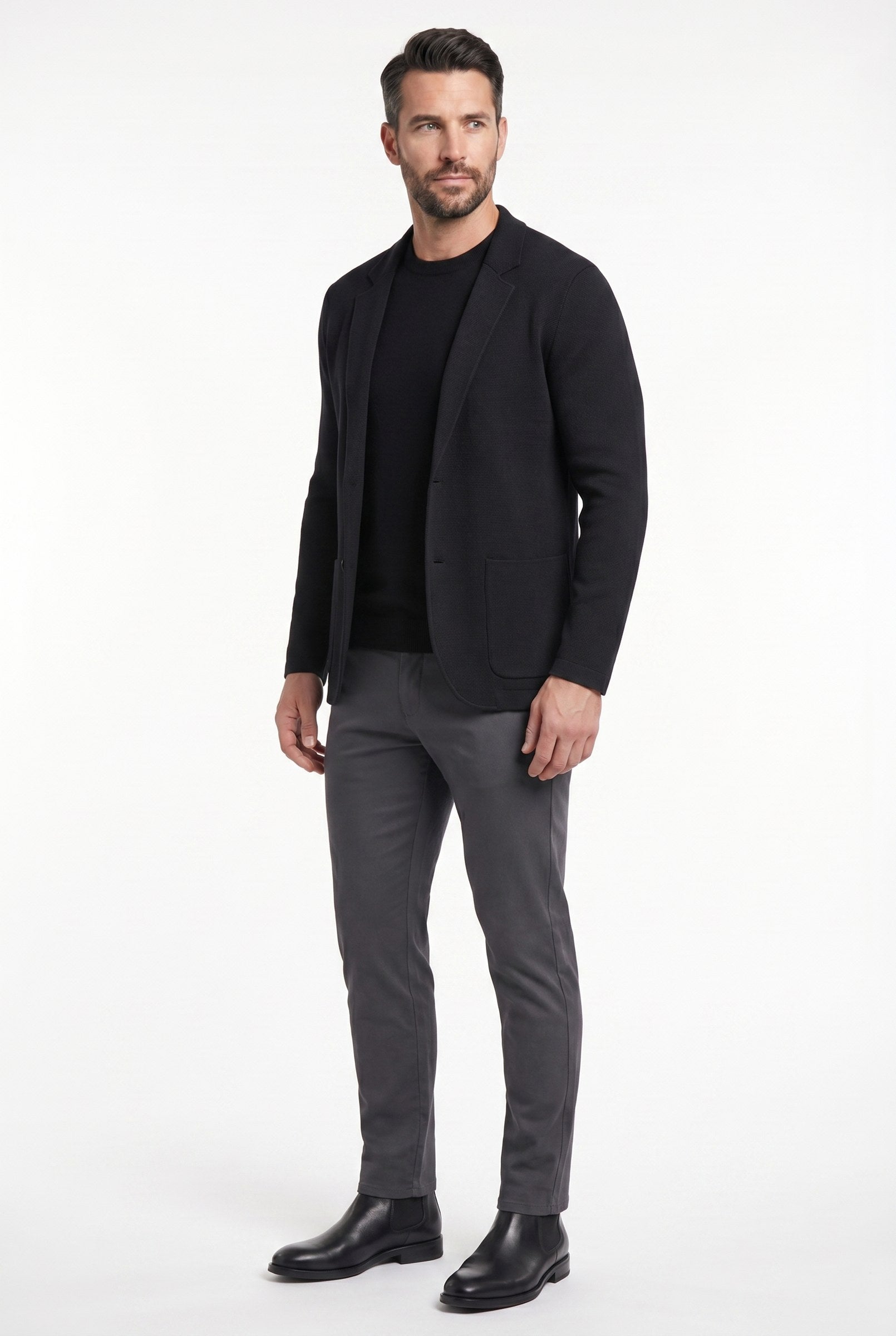 Men's Knitted Deconstructed Blazer | Blackstone London