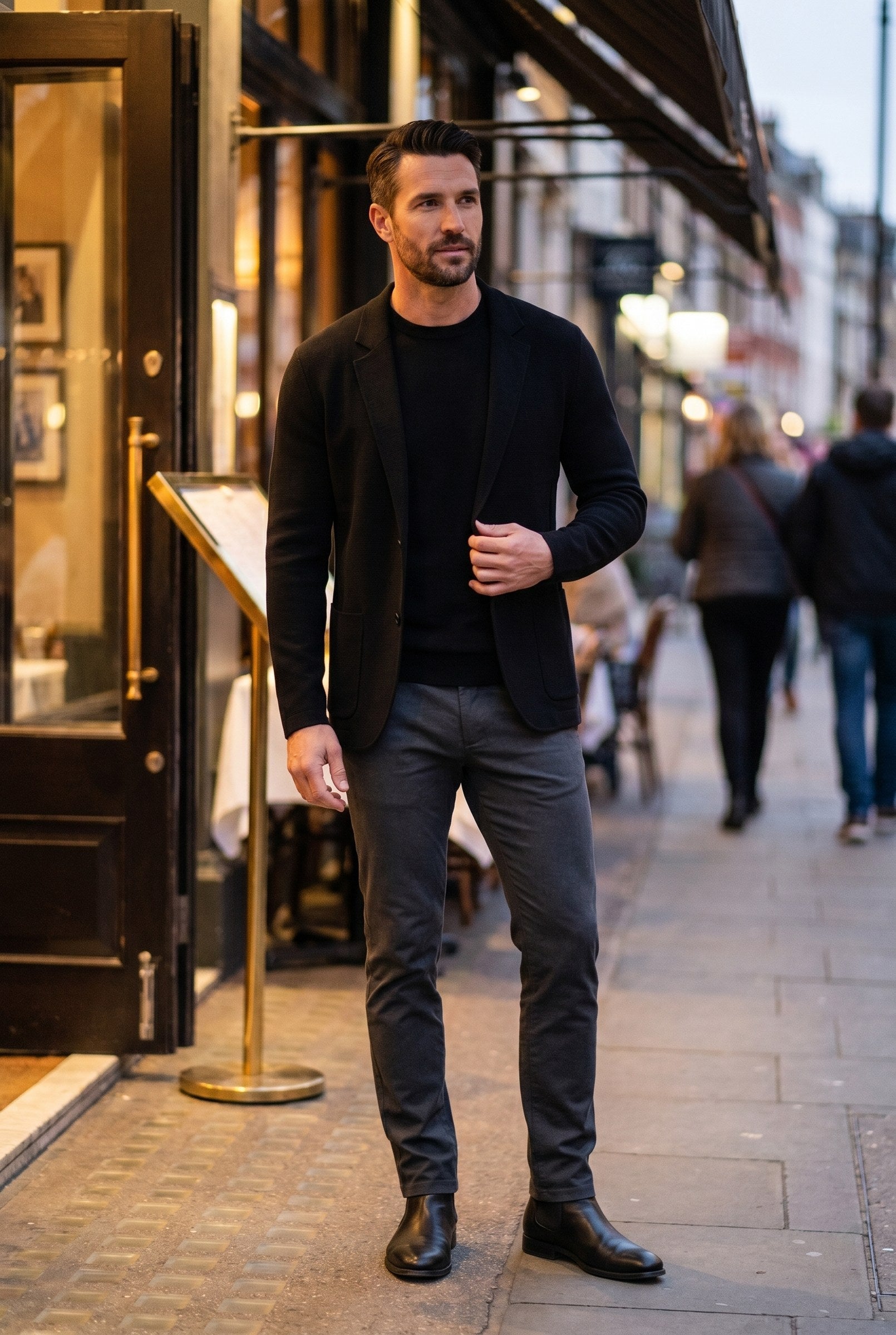 Men's Knitted Deconstructed Blazer | Blackstone London