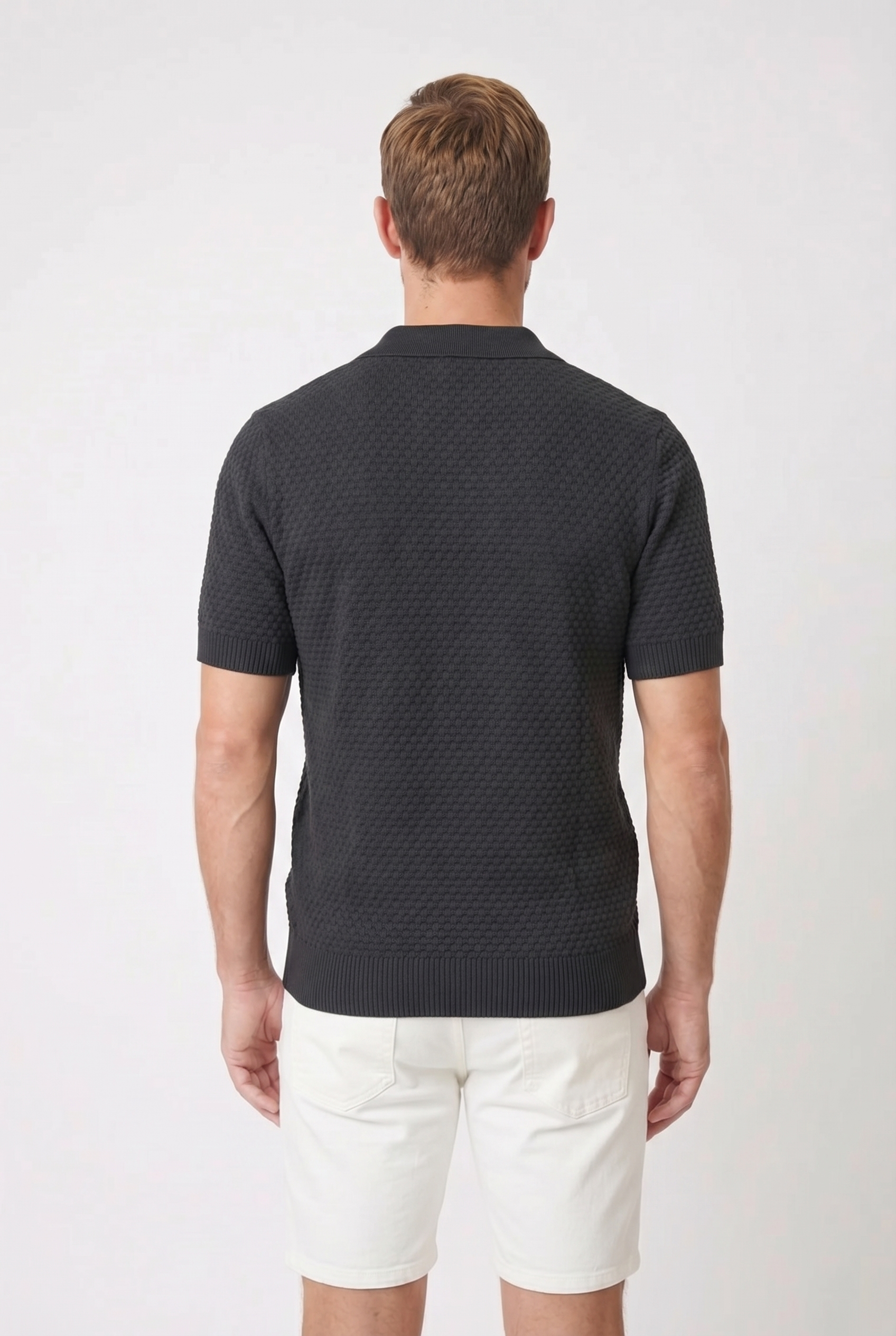Men's Jacquard Knit Polo Shirt | Blackstone London