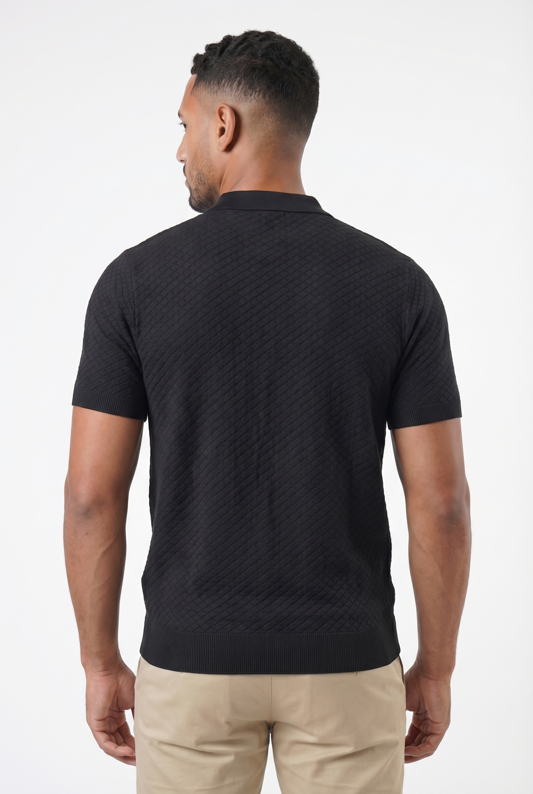 Men's Half Zip Knit Polo Shirt | Blackstone London