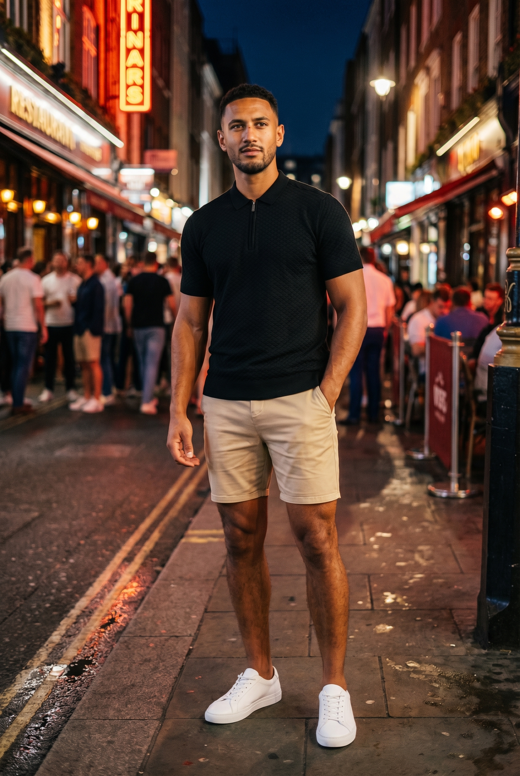 Men's Half Zip Knit Polo Shirt | Blackstone London