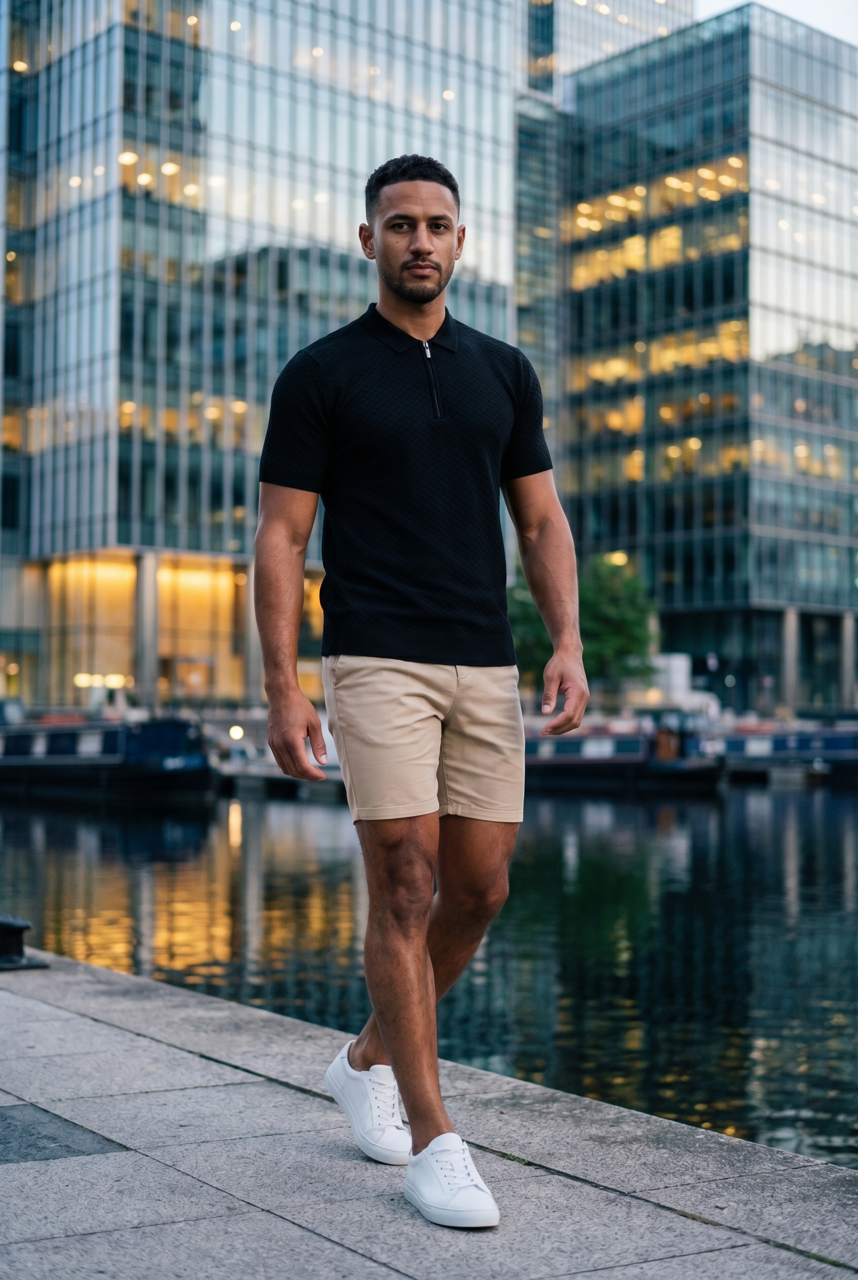 Men's Half Zip Knit Polo Shirt | Blackstone London