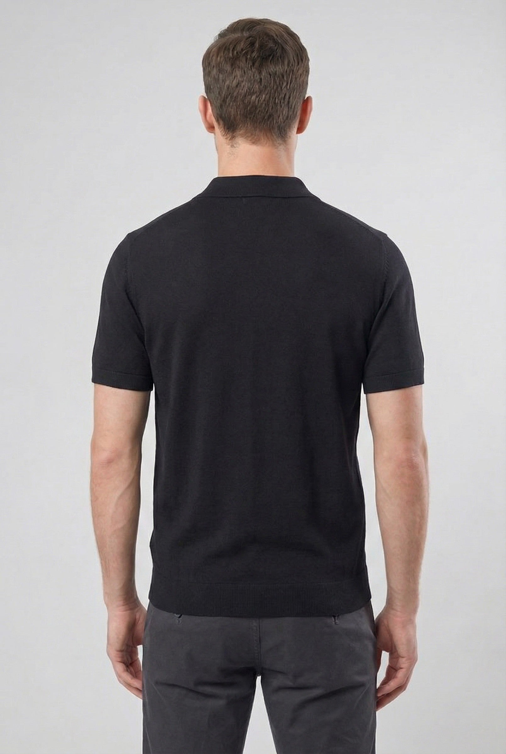 Men's Knitted Button-Up Polo Shirt | Blackstone London