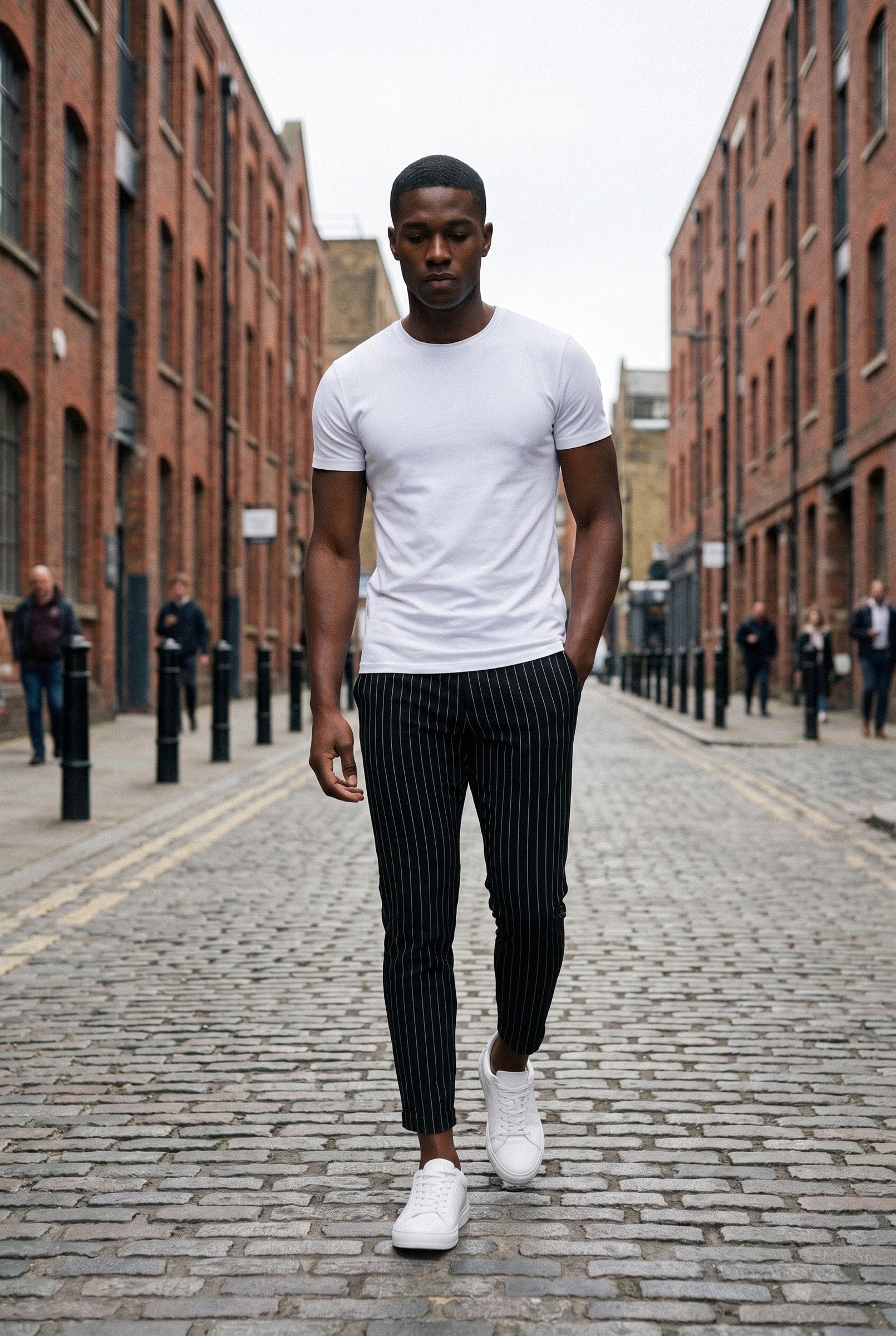 Men's Signature Half Belt Trousers | Blackstone London