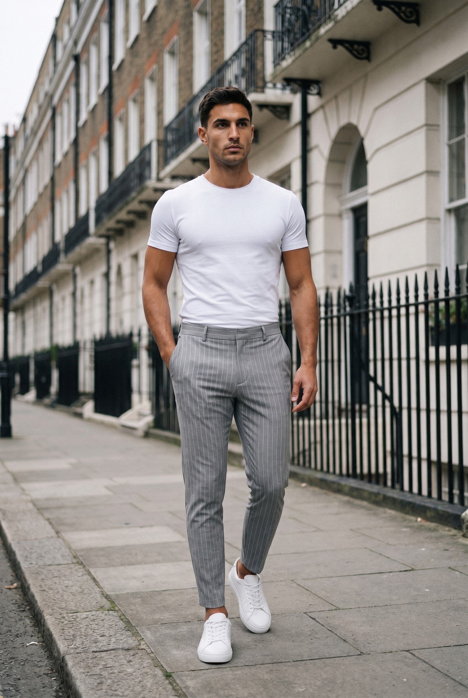 Men's Signature Half Belt Trousers | Blackstone London