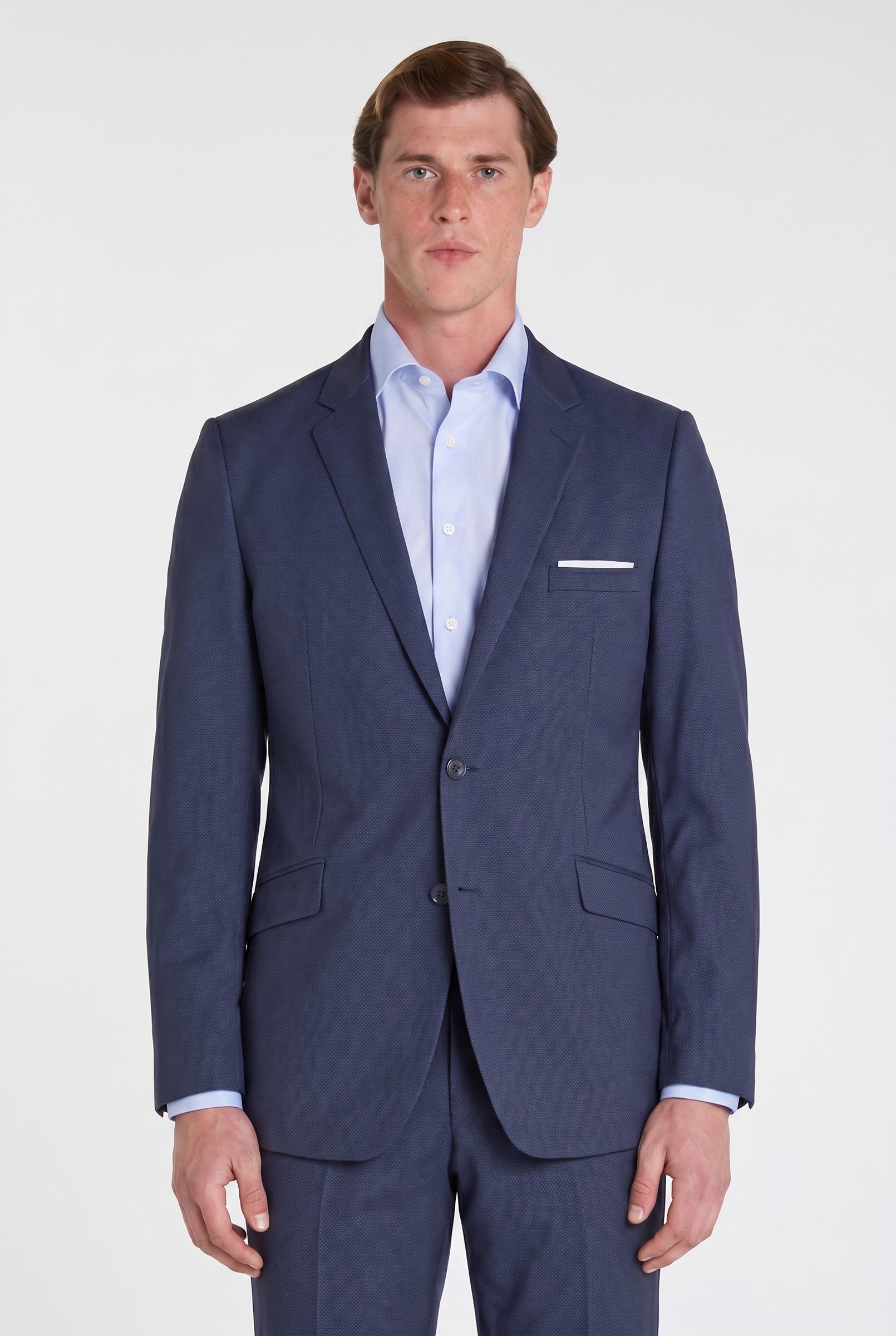 Men's Blue Birdseye Suit | Blackstone London
