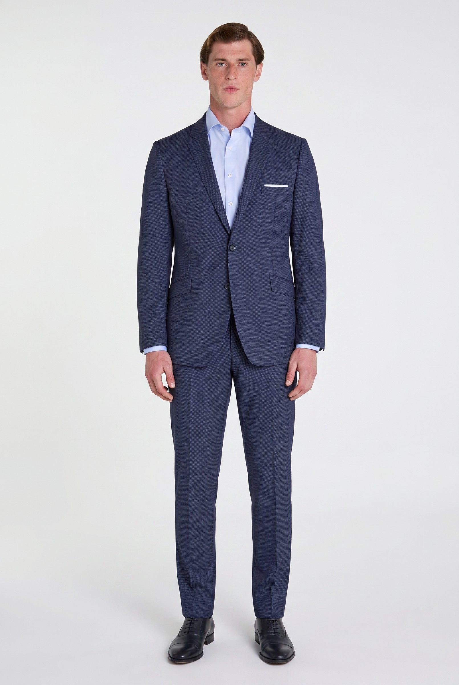 Men's Blue Birdseye Suit | Blackstone London
