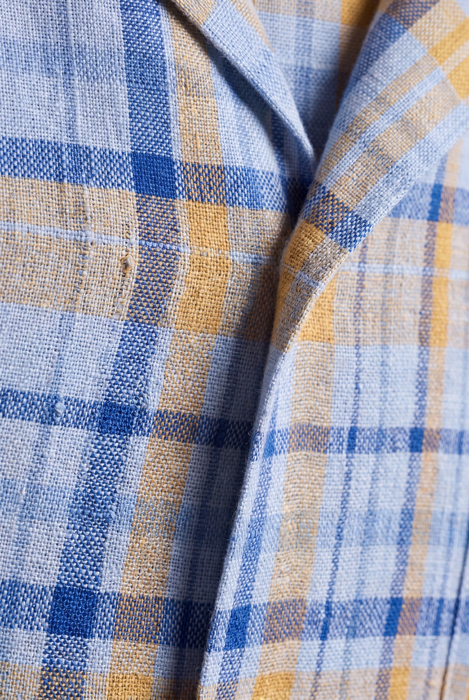 Men's Linen Check Cuban Collar Shirt | Blackstone London