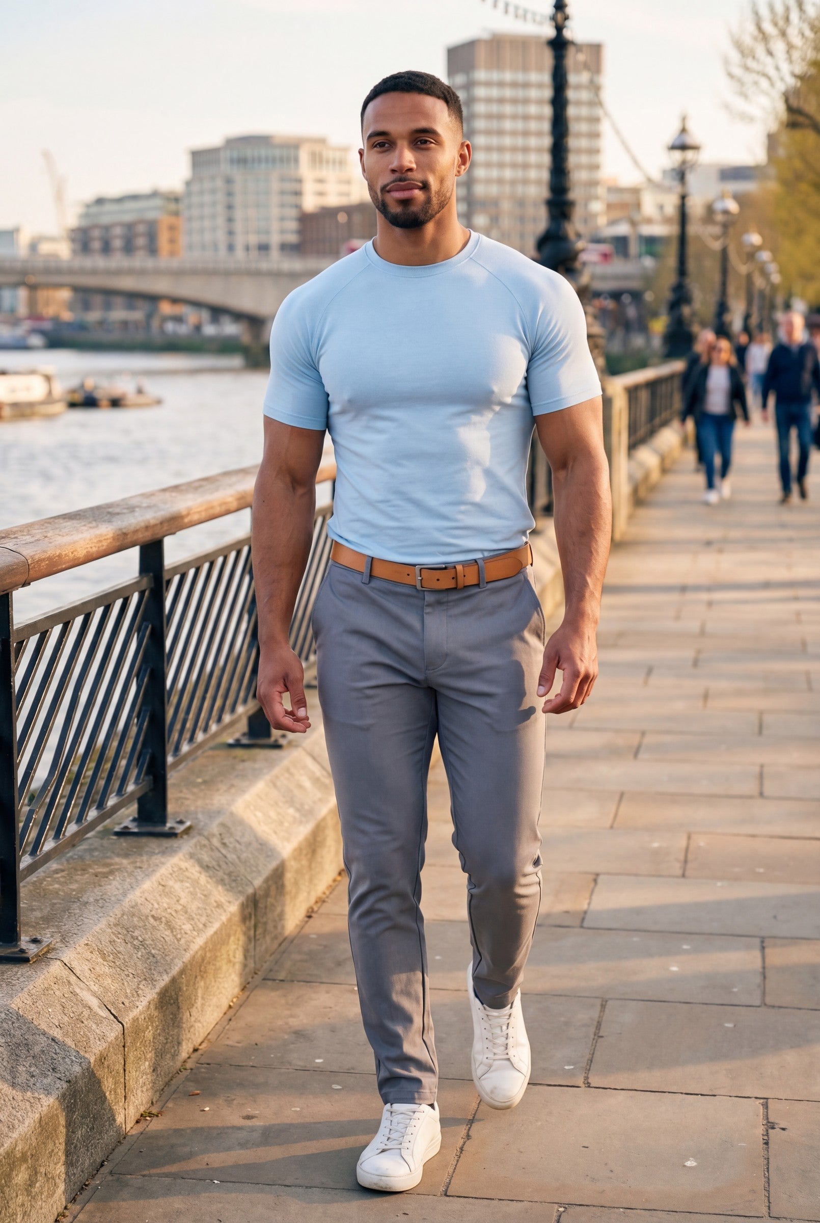 Men's Muscle Fit Crewneck T-Shirt | Blackstone London
