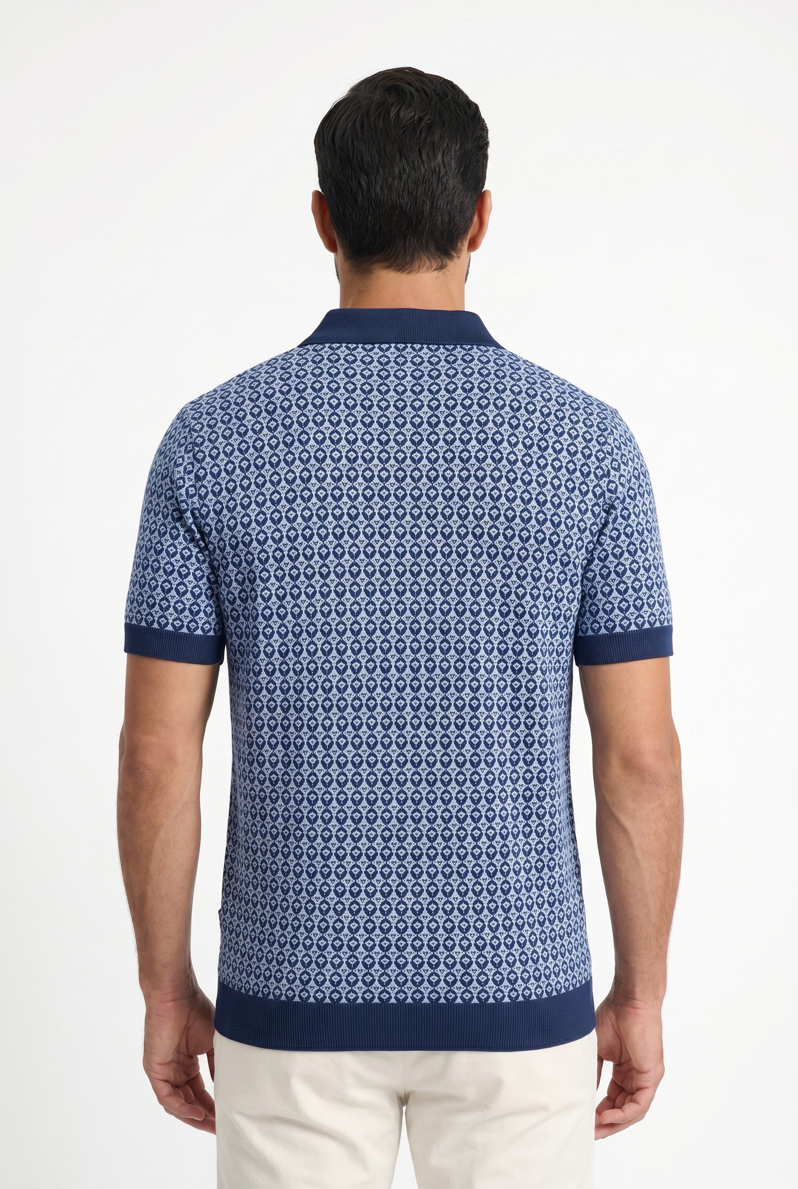 Men's Casa Piccante Jacquard Knit Polo | Blackstone London