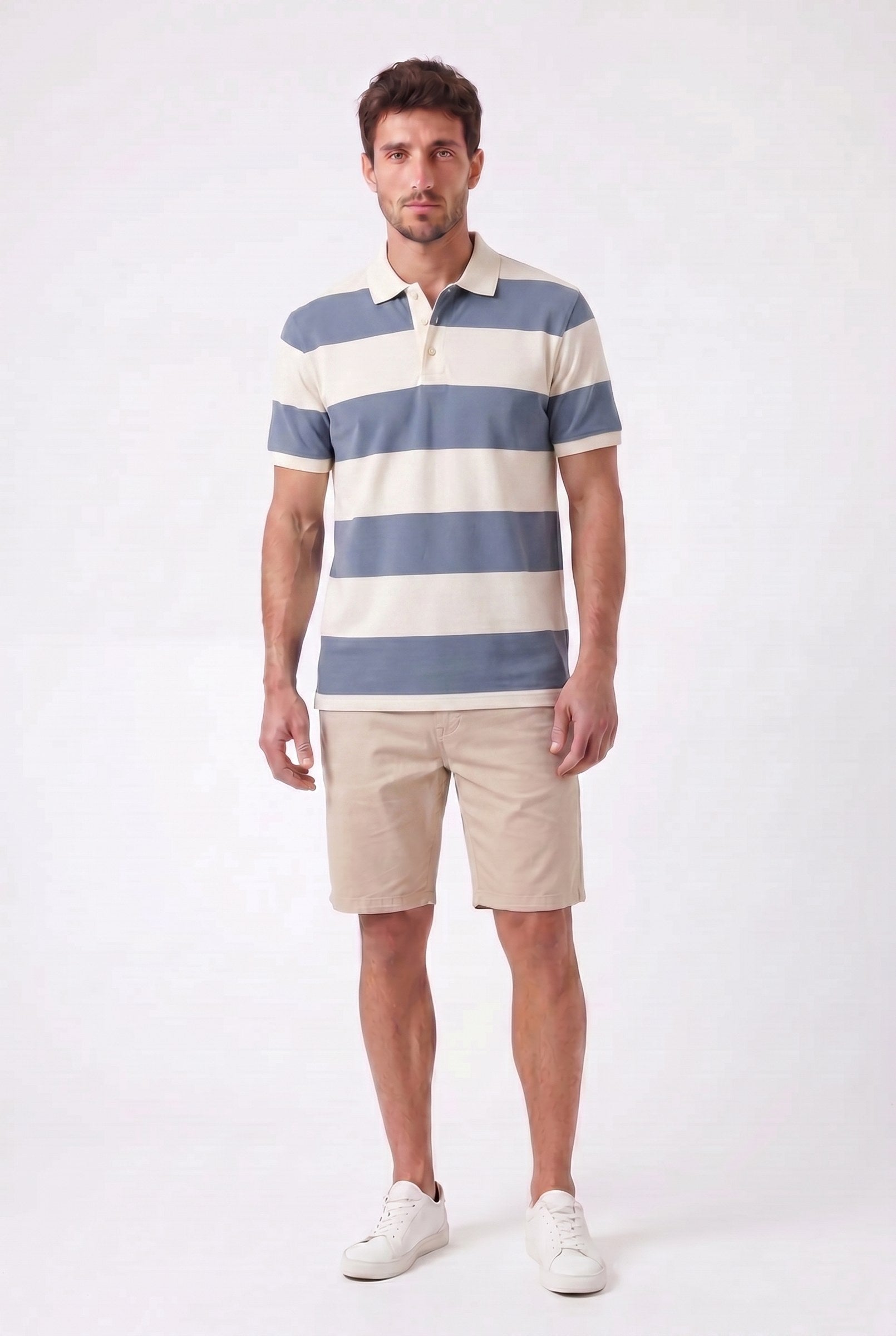 Men's Striped Loose Fit Polo Shirt | Blackstone London