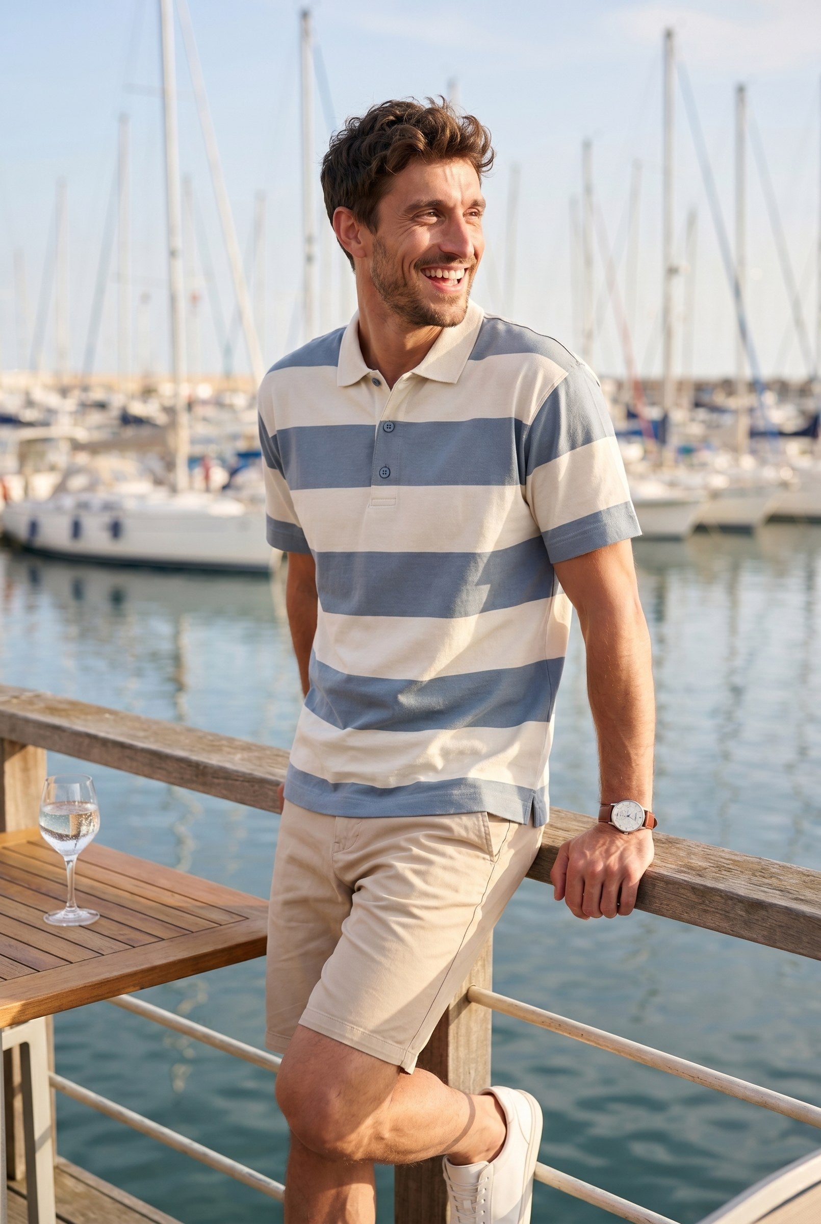 Men's Striped Loose Fit Polo Shirt | Blackstone London