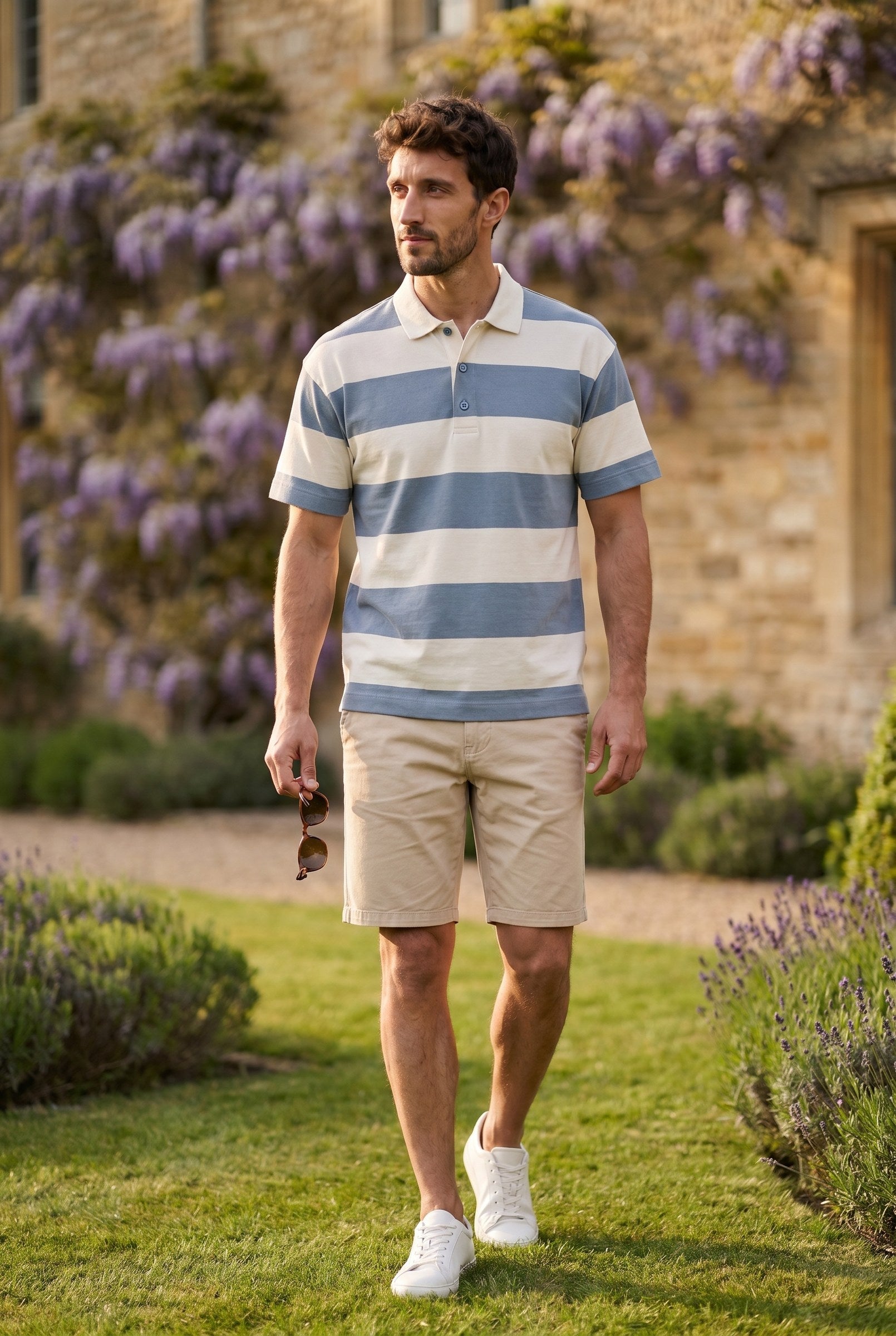 Men's Striped Loose Fit Polo Shirt | Blackstone London