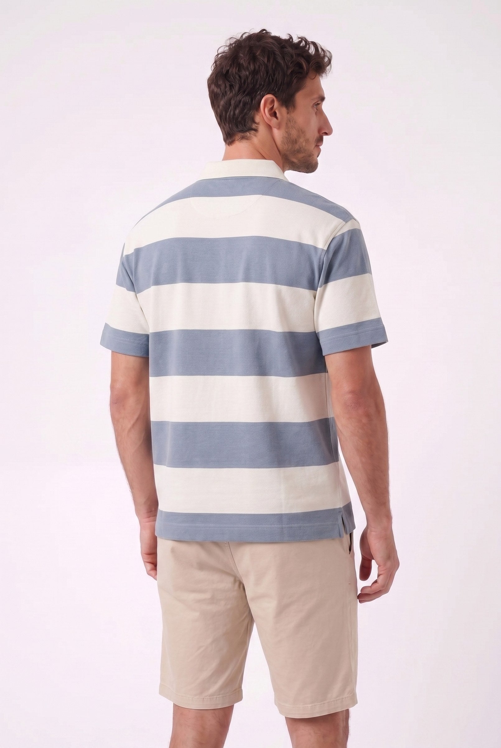 Men's Striped Loose Fit Polo Shirt | Blackstone London