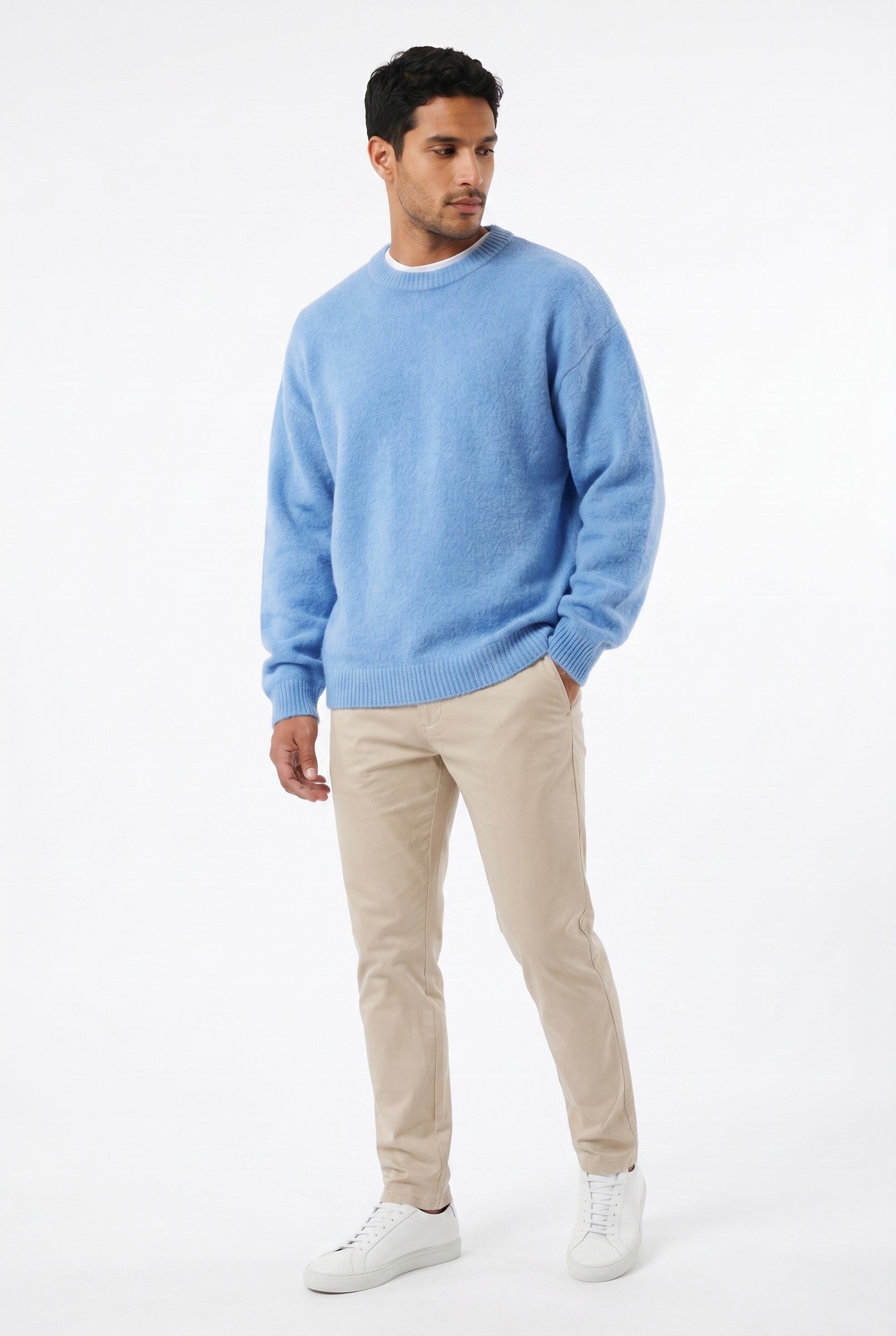 Men's Mohair Blend Crewneck Sweater | Blackstone London