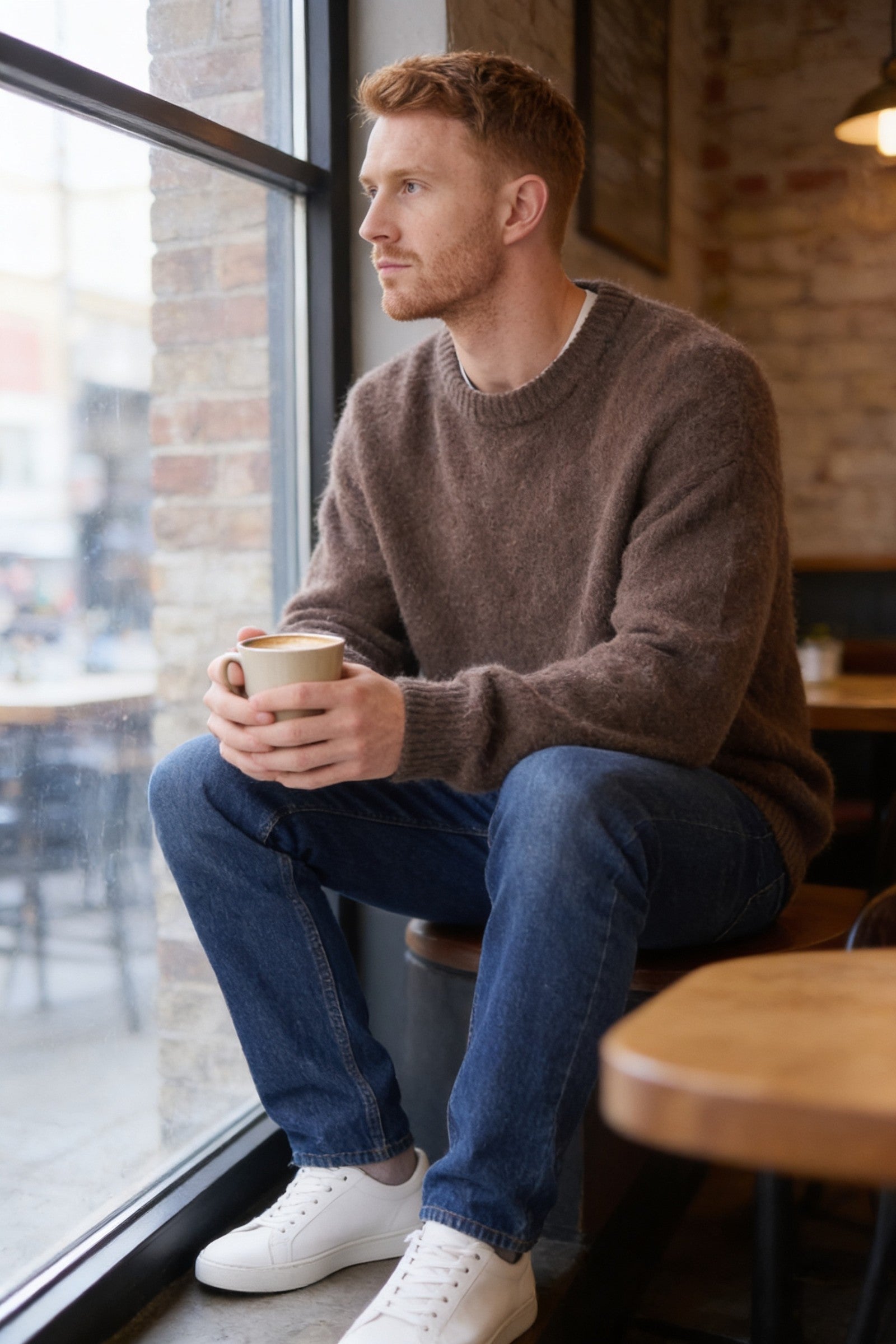 Men's Mohair Blend Crewneck Sweater | Blackstone London