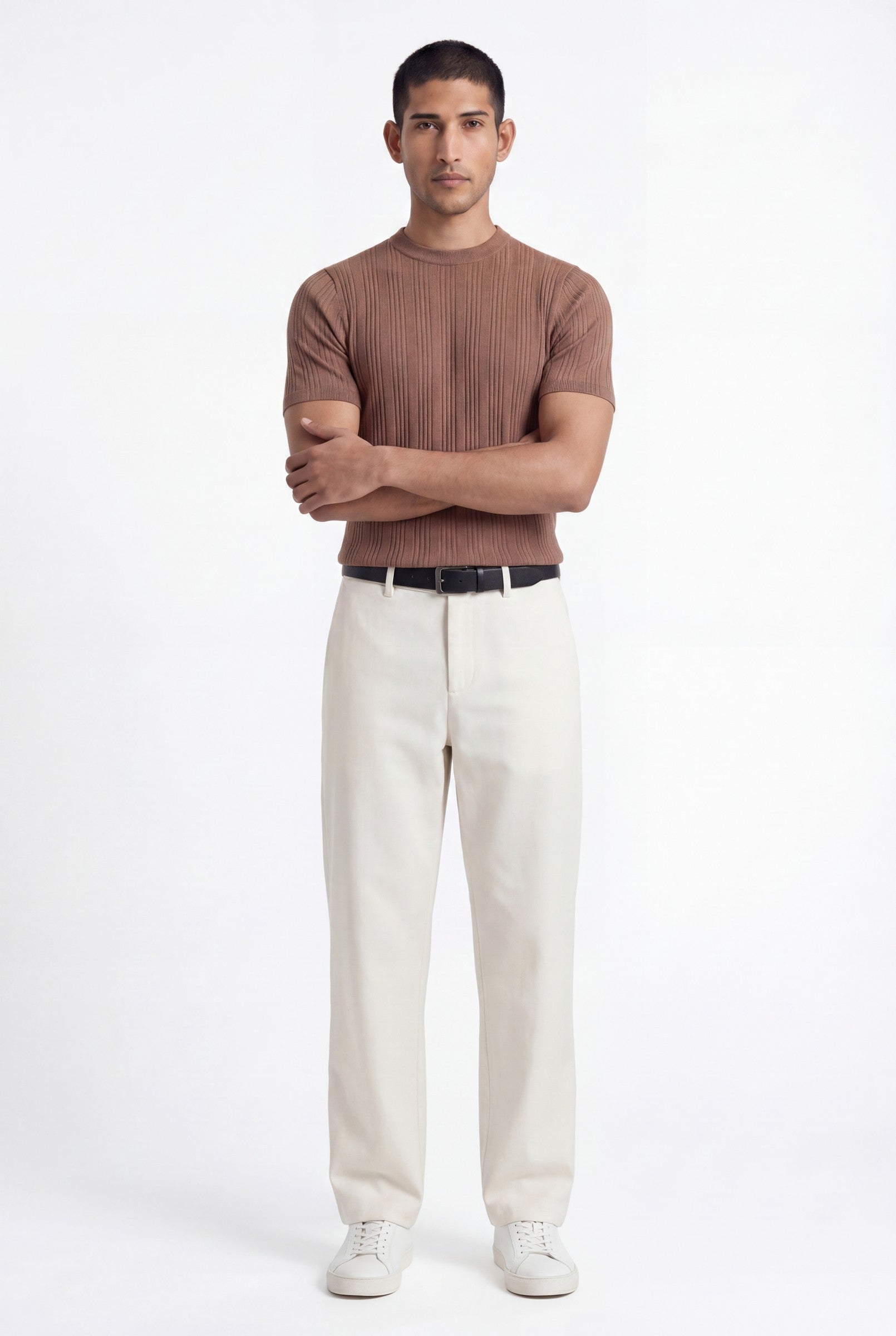 Men's Slim Ribbed Cotton T-Shirt | Blackstone London