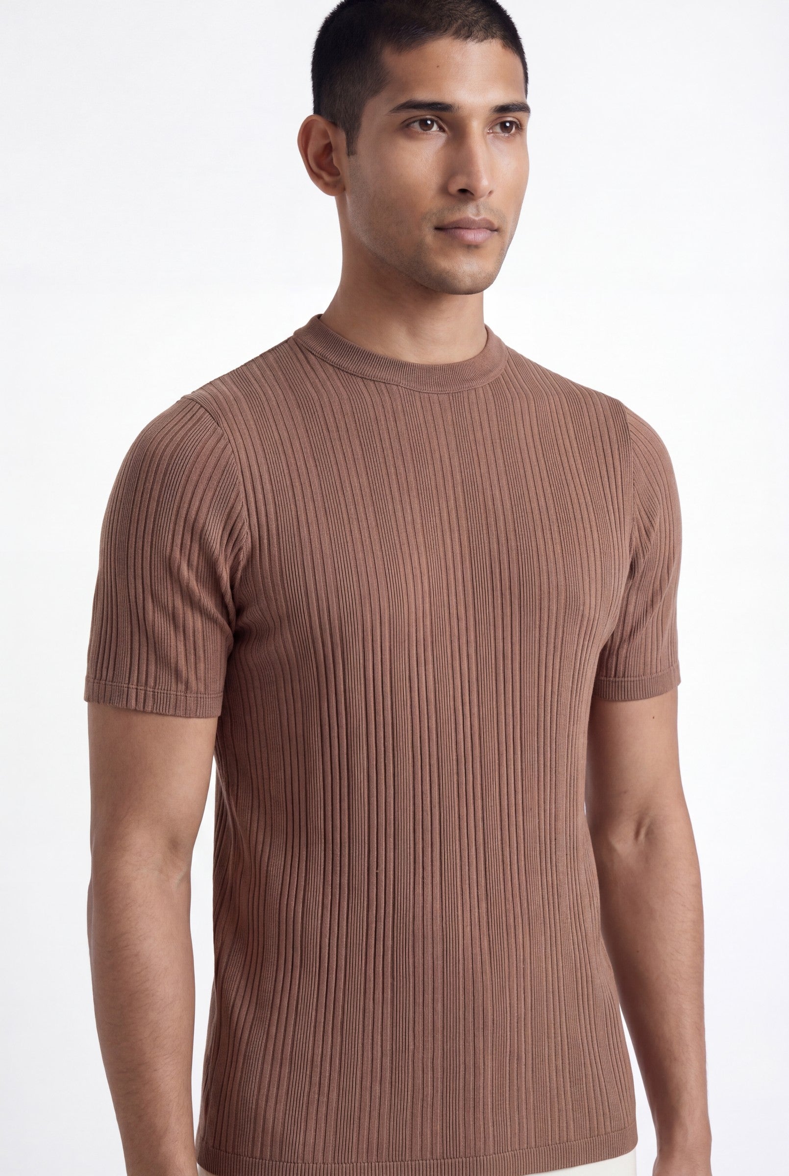 Men's Slim Ribbed Cotton T-Shirt | Blackstone London