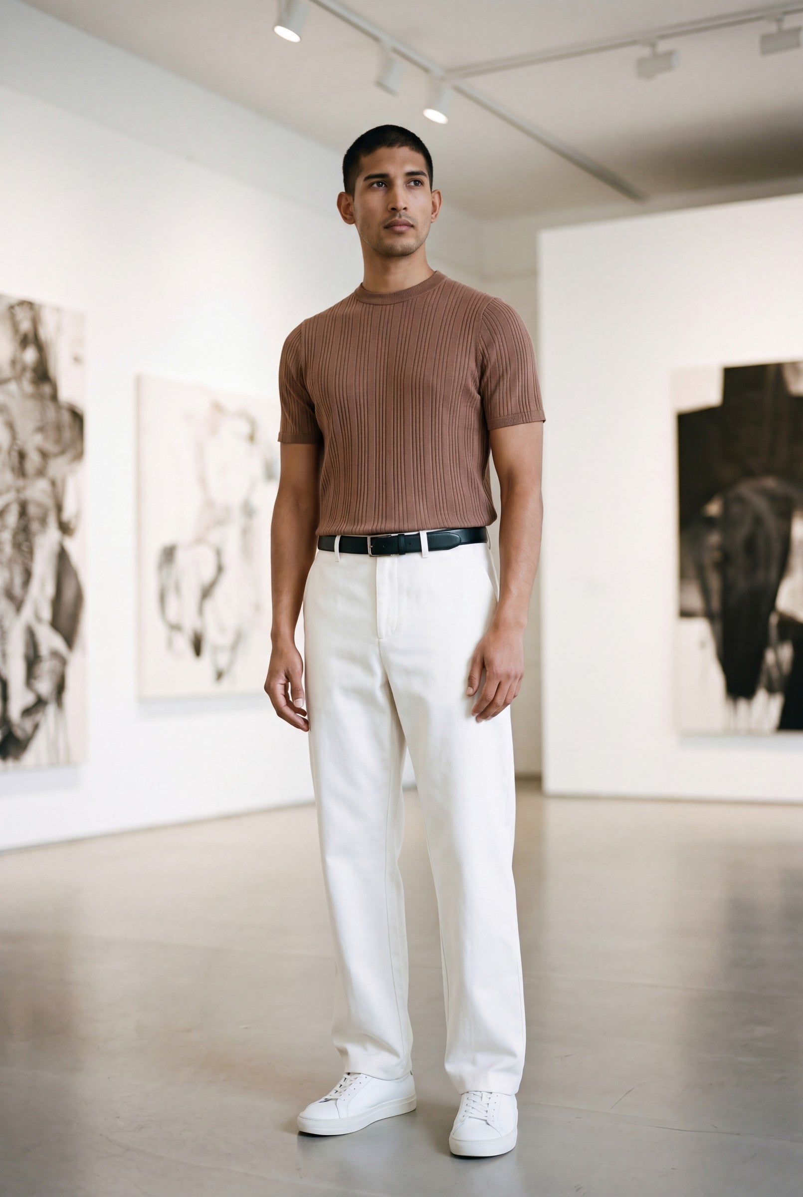 Men's Slim Ribbed Cotton T-Shirt | Blackstone London
