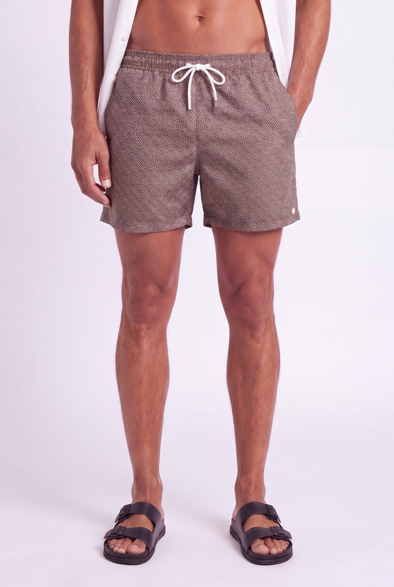 Men's Santo Print Swim Shorts | Blackstone London