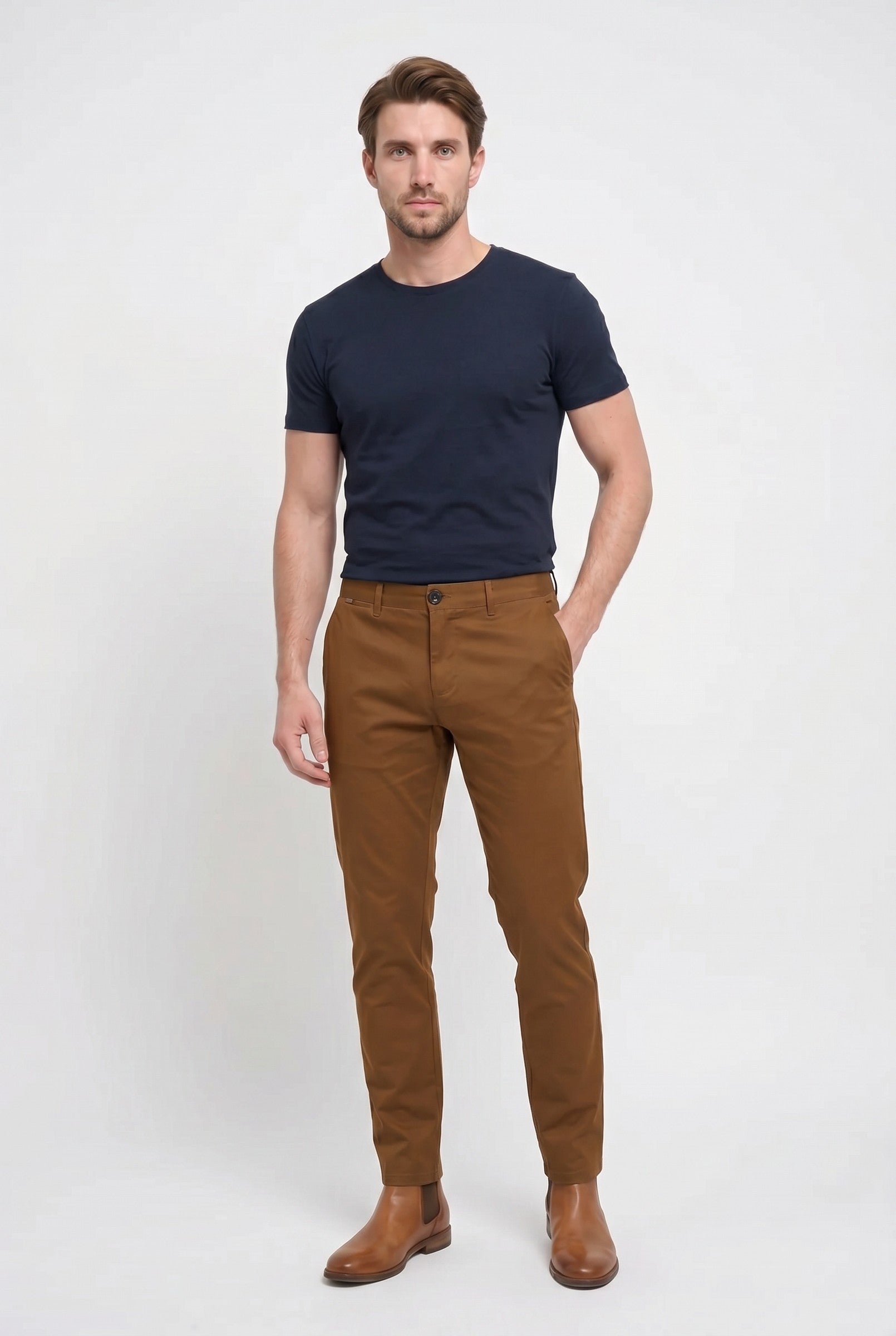 Men's Sierra Brown Chino Trousers | Blackstone London