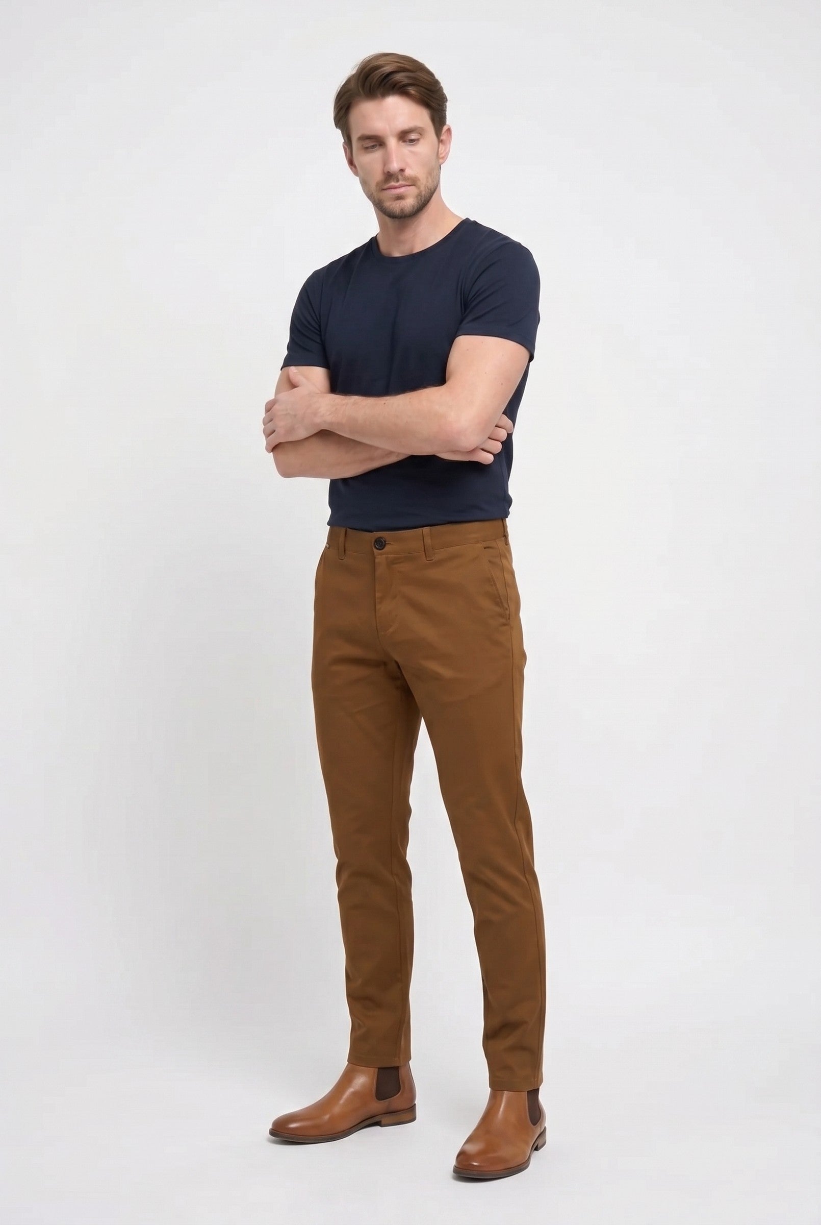 Men's Sierra Brown Chino Trousers | Blackstone London