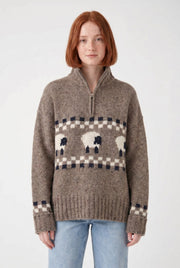 Women's Sheep Half-Zip Heritage Jumper | Blackstone London