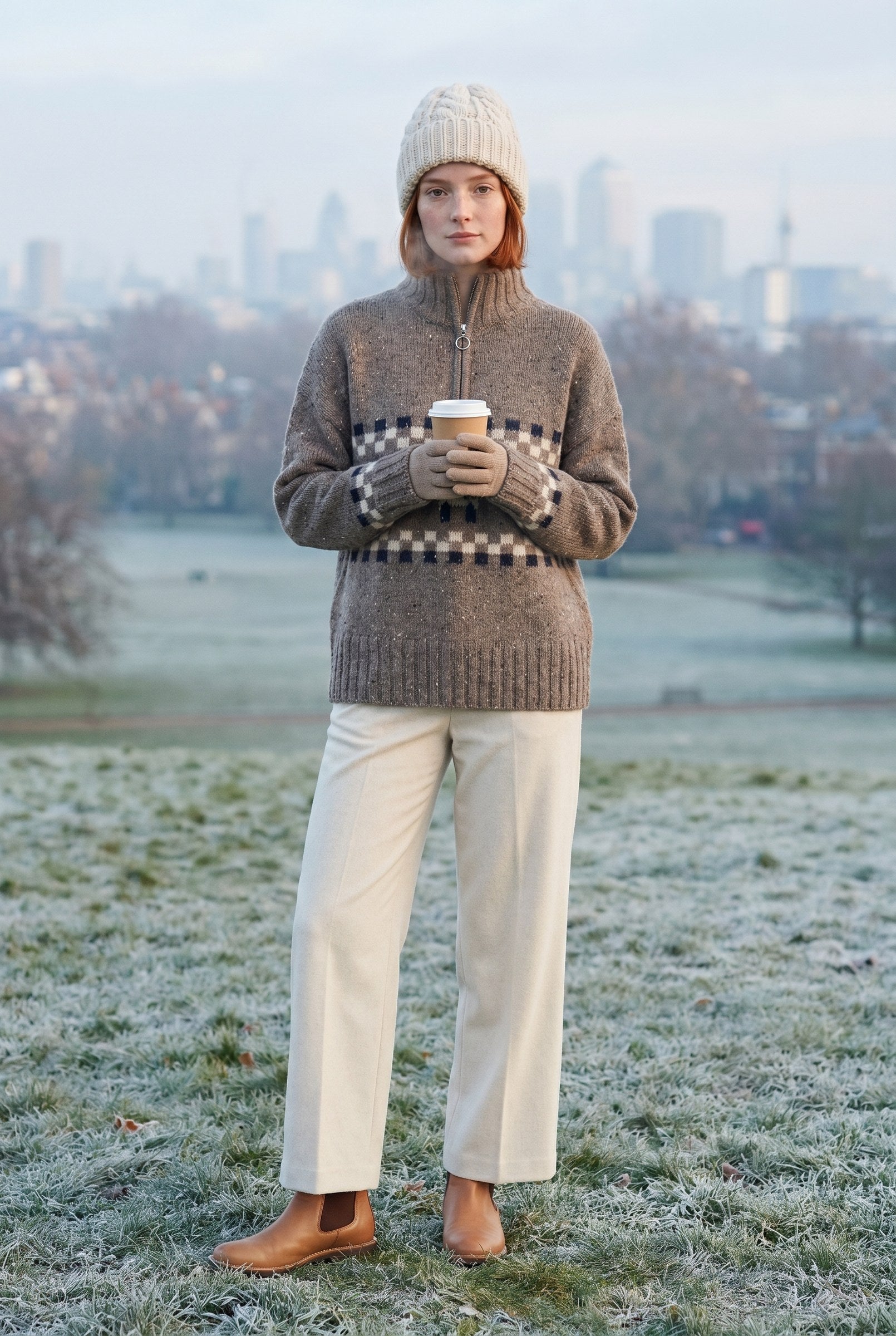 Women's Sheep Half-Zip Heritage Jumper | Blackstone London