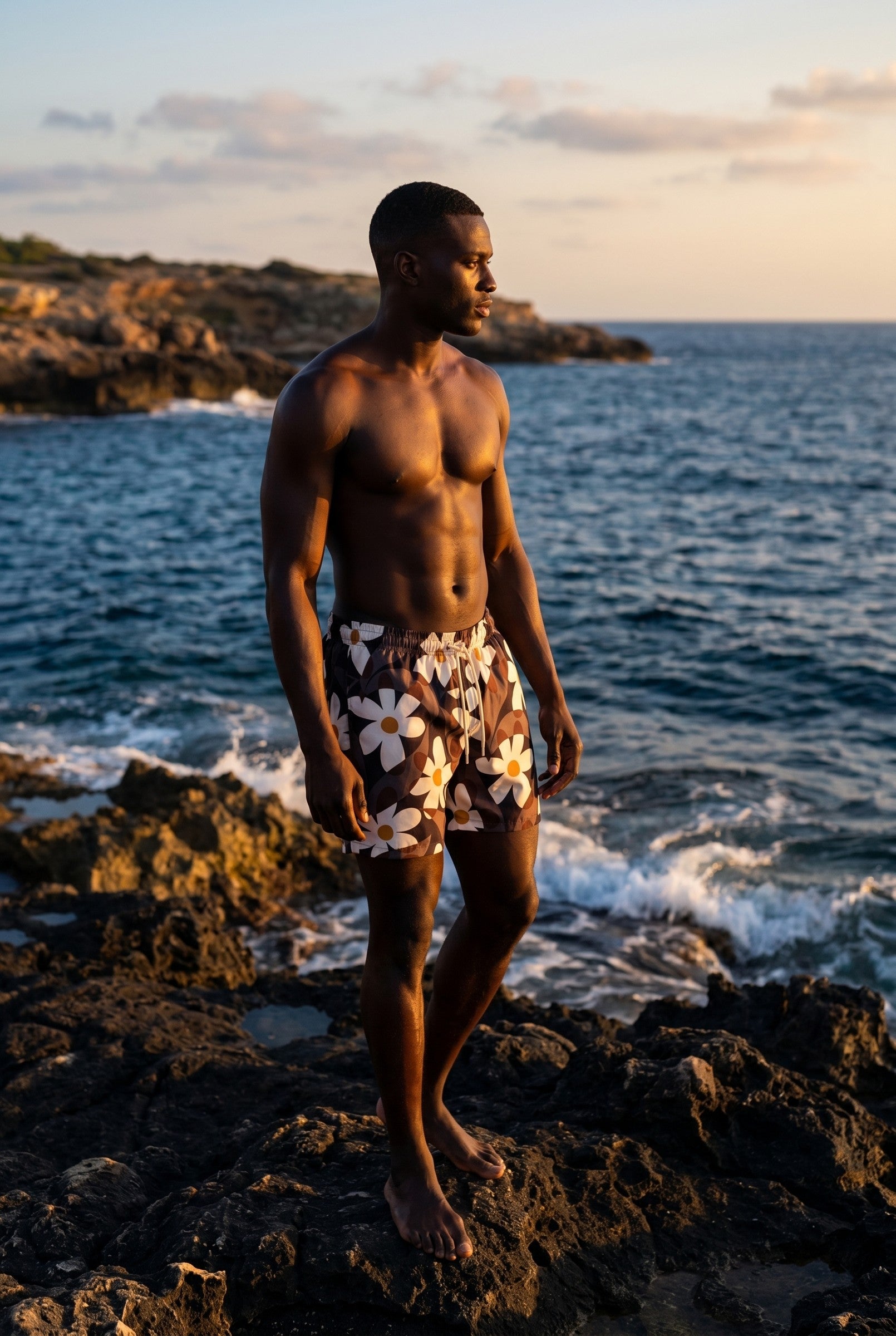 Men's Tropical Print Swim Shorts | Blackstone London