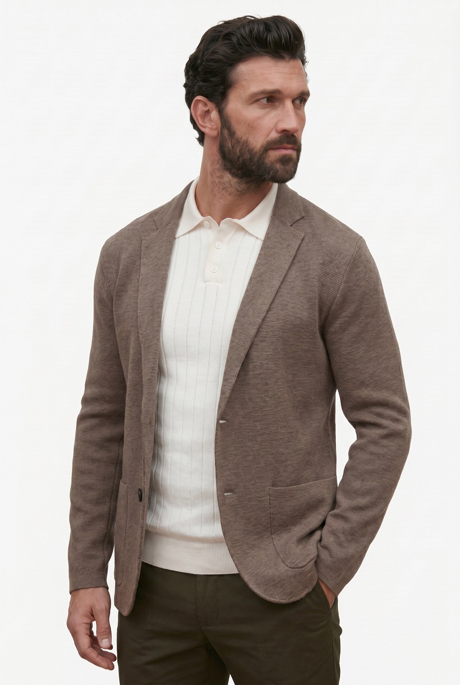 Men's Knitted Deconstructed Blazer | Blackstone London